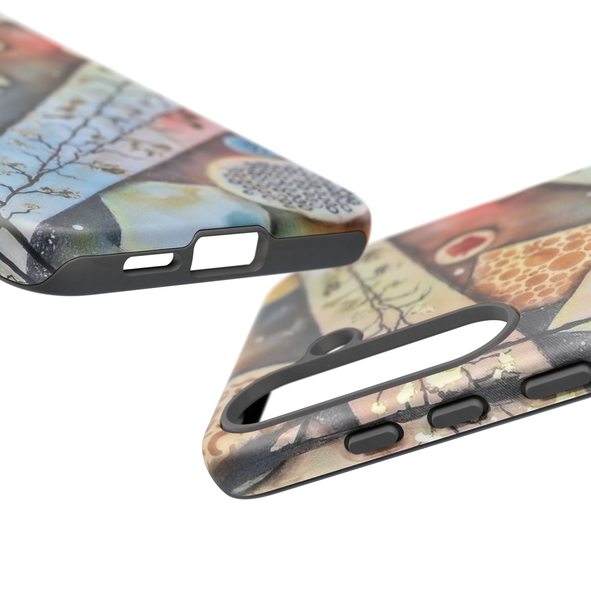 GOLDEN CARTOGRAPHY OF THE UNSEEN - Artistic Botanical Phone Case – Watercolor Nature Pattern Tough Case