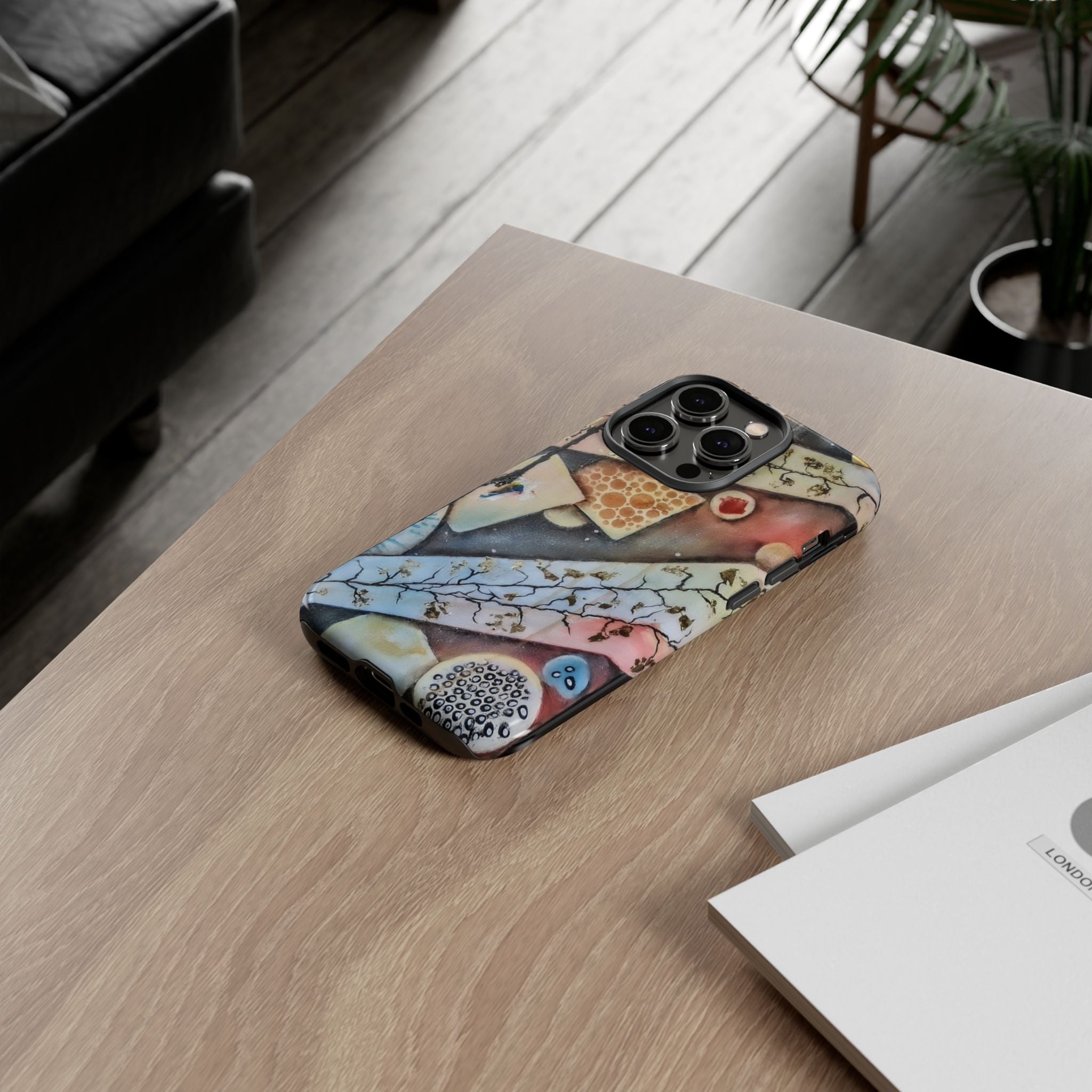 GOLDEN CARTOGRAPHY OF THE UNSEEN - Artistic Botanical Phone Case – Watercolor Nature Pattern Tough Case