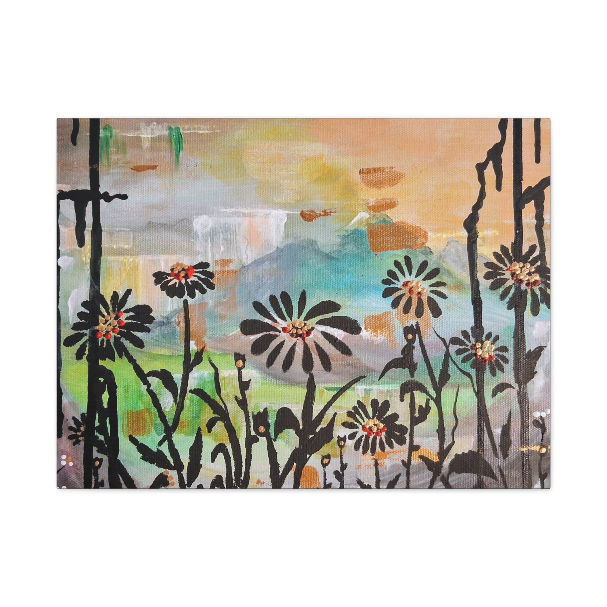 GUARDIANS OF THE WIND - Daisy Meadow Abstract Matte Canvas Wall Art