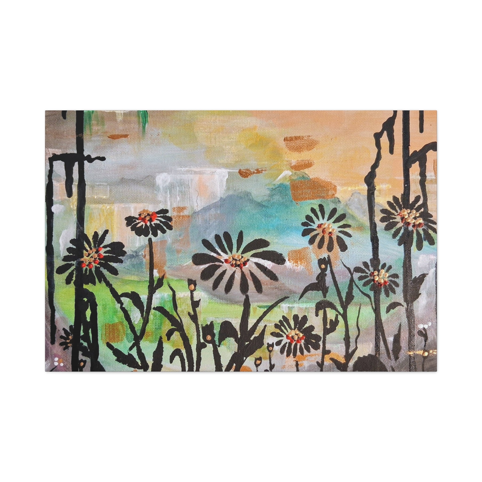 GUARDIANS OF THE WIND - Daisy Meadow Abstract Matte Canvas Wall Art