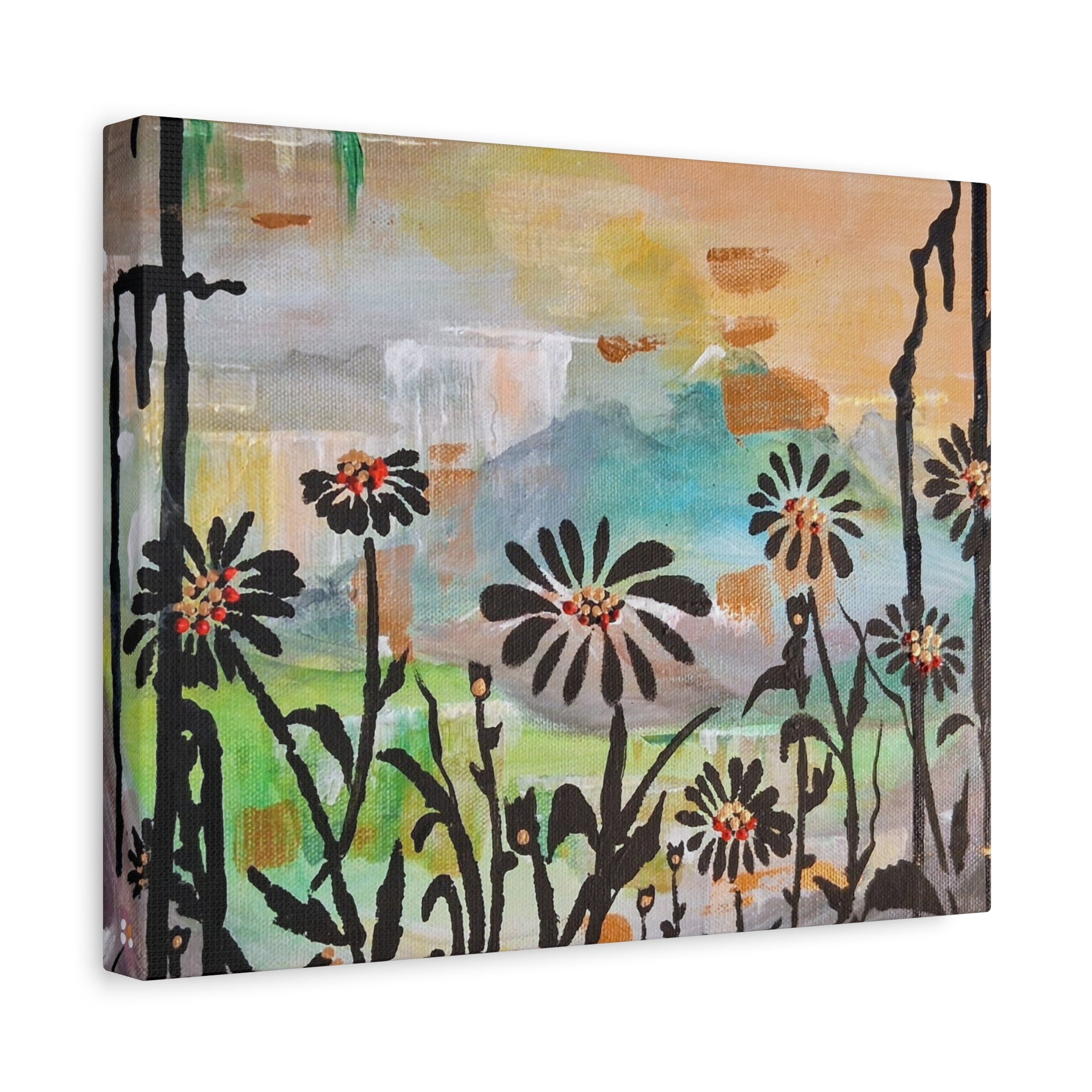 GUARDIANS OF THE WIND - Daisy Meadow Abstract Matte Canvas Wall Art