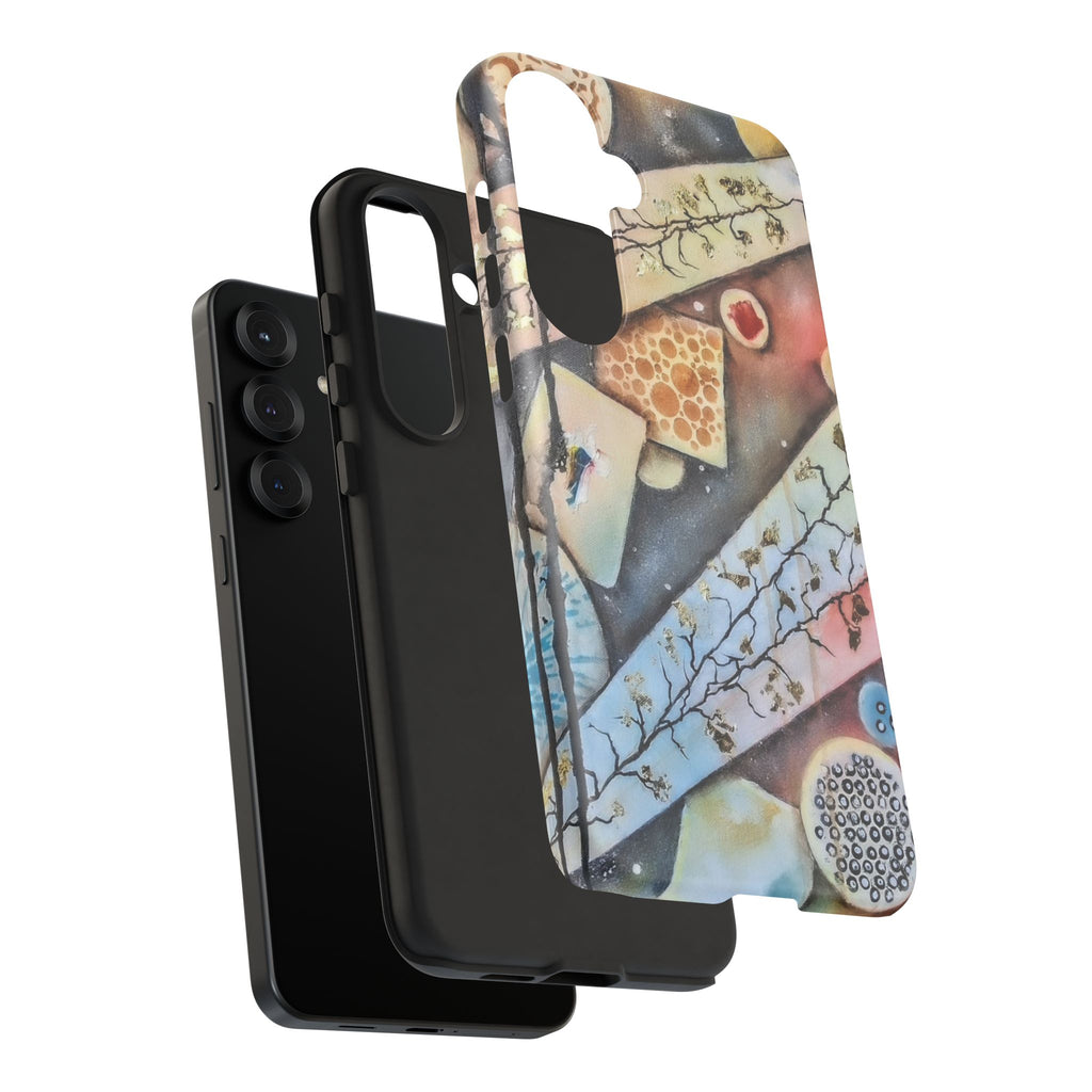 GOLDEN CARTOGRAPHY OF THE UNSEEN - Artistic Botanical Phone Case – Watercolor Nature Pattern Tough Case