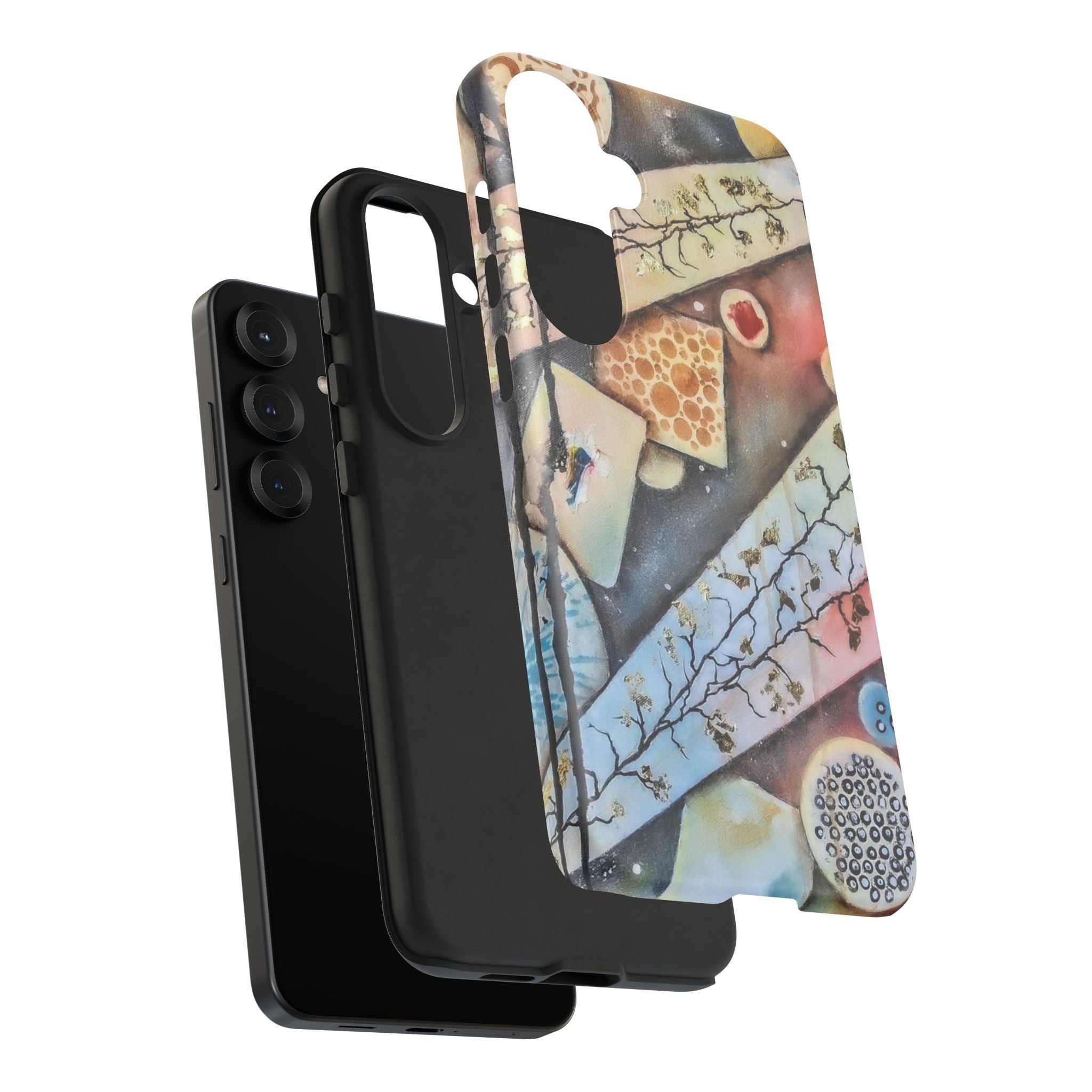 GOLDEN CARTOGRAPHY OF THE UNSEEN - Artistic Botanical Phone Case – Watercolor Nature Pattern Tough Case