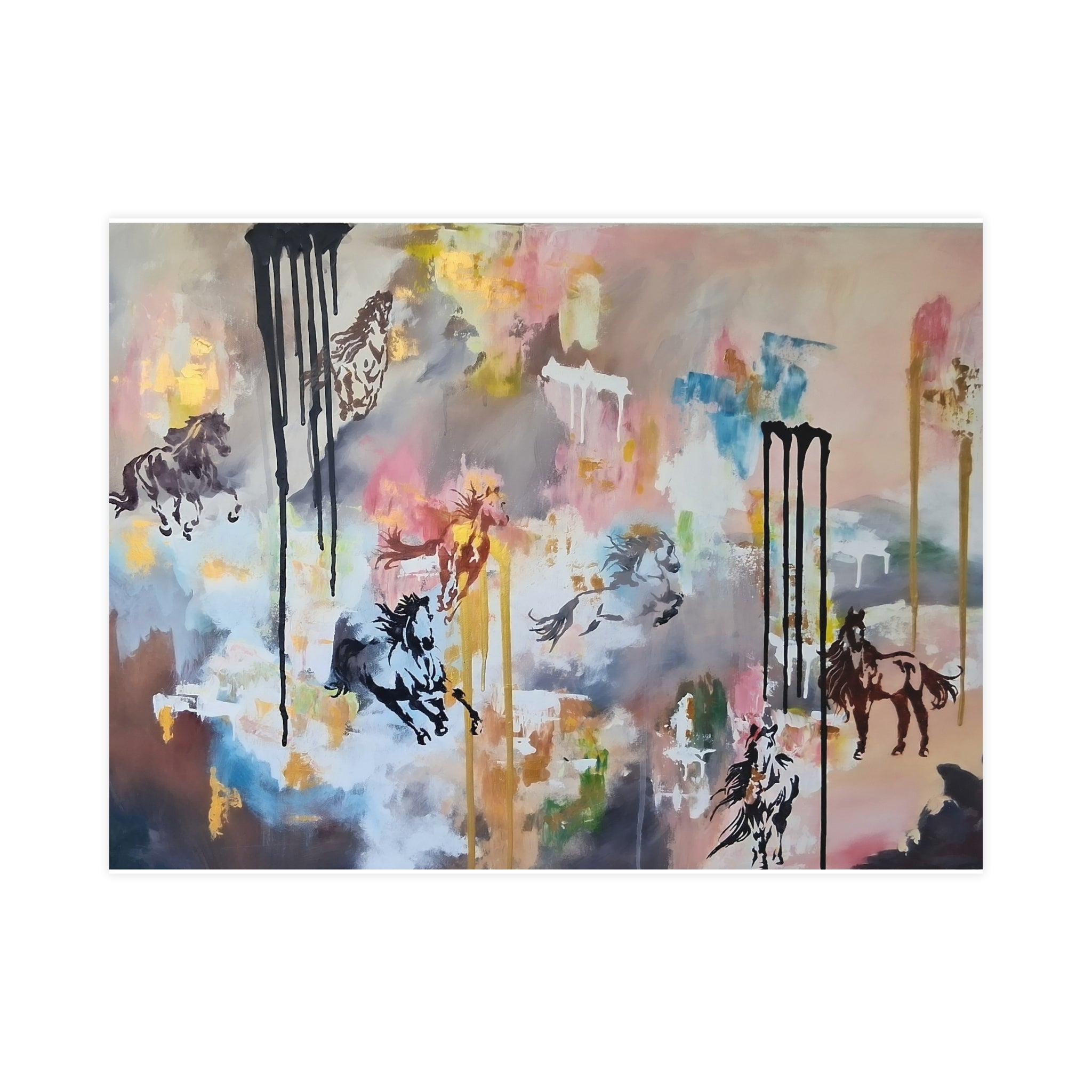 GUARDIAN OF THE QUIET PLAINS -Abstract Horse Art Poster — Matte Horizontal/Vertical Wall Print