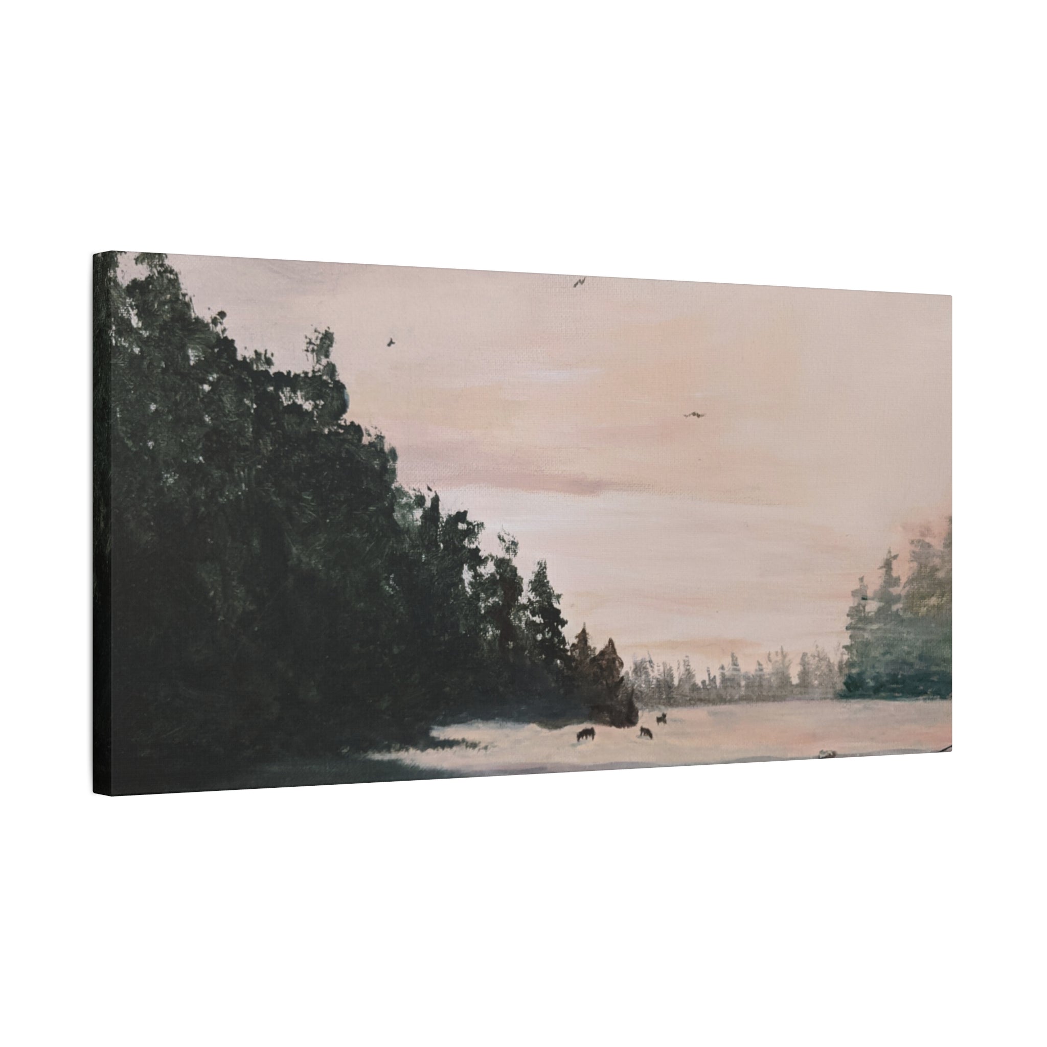 EARLY MORNING IN MONTANA -  Landscape Matte Canvas Print — Serene Forest Wall Art