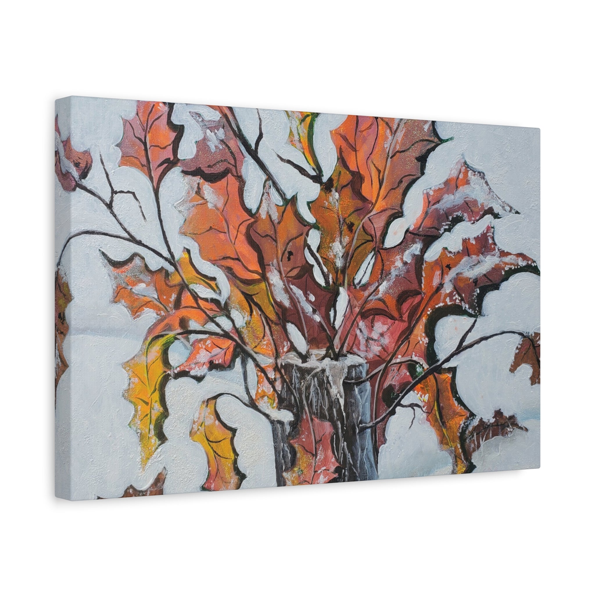 RENEWEL- NORTH LAKE NY - Autumn Leaves Canvas Wall Art — Stretched Matte Canvas