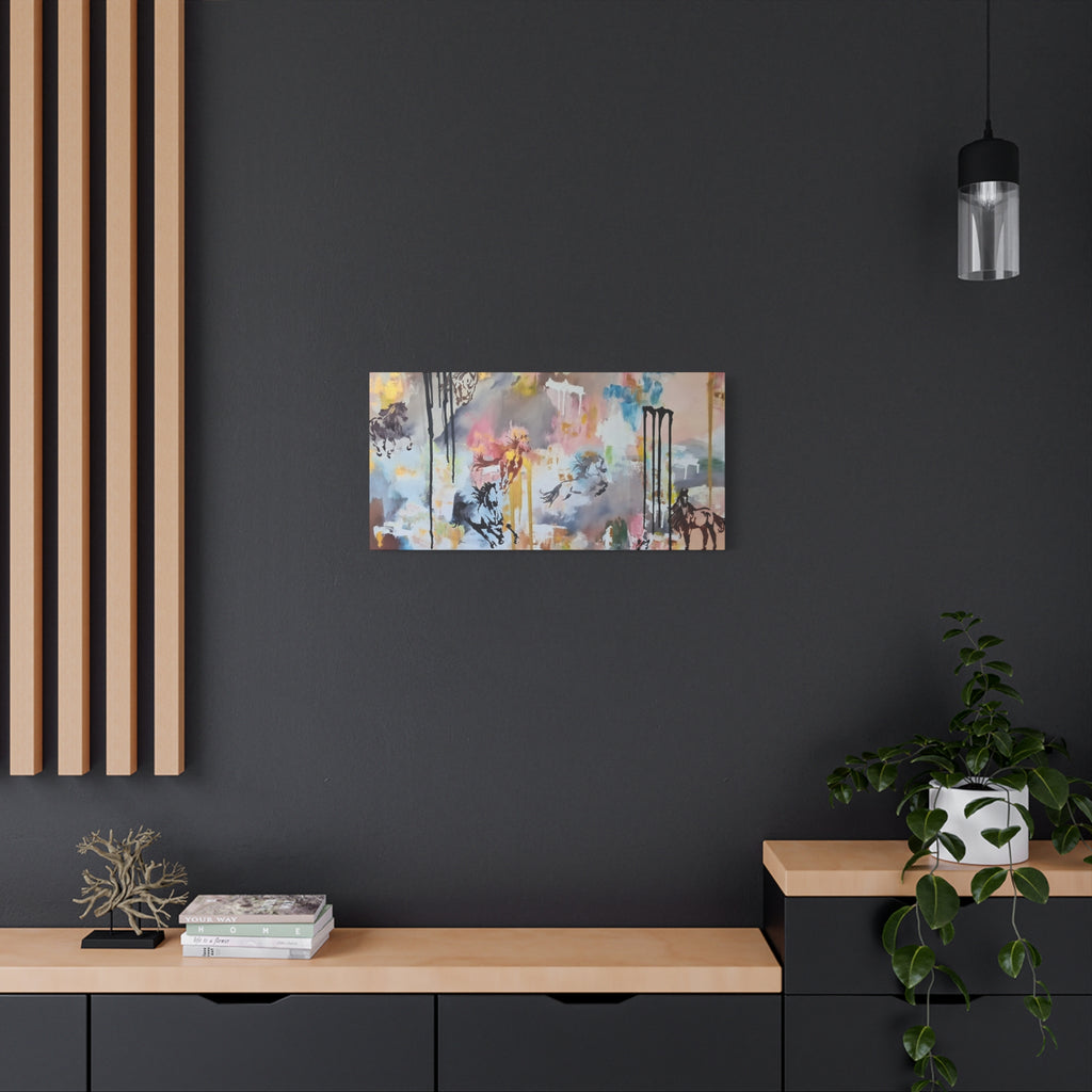 GUARDIANS OF THE QUIET PLAINS - Abstract Gallop Canvas Print — Matte Stretched Wall Art
