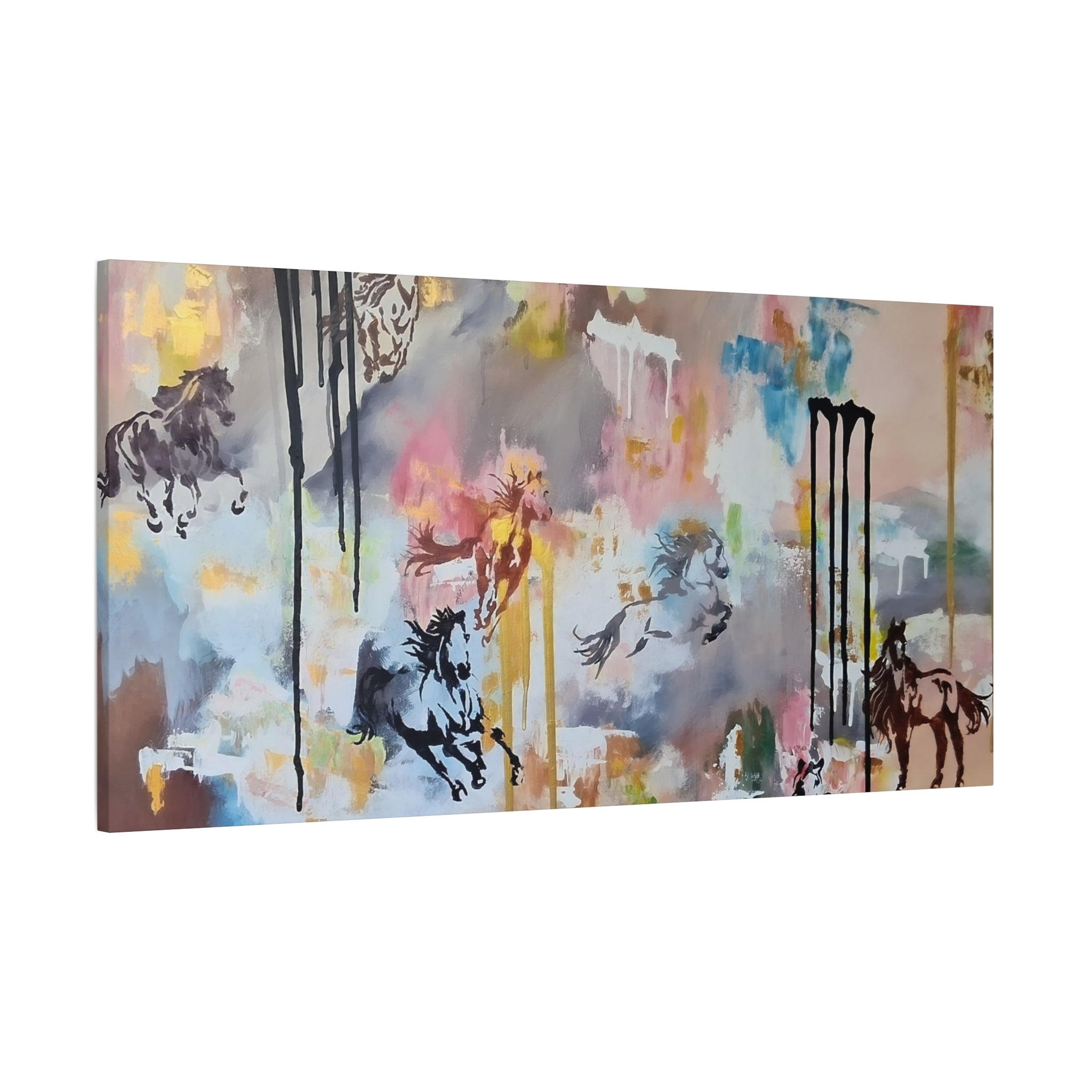 GUARDIANS OF THE QUIET PLAINS - Abstract Gallop Canvas Print — Matte Stretched Wall Art