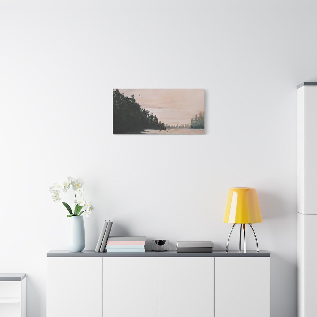 EARLY MORNING IN MONTANA -  Landscape Matte Canvas Print — Serene Forest Wall Art