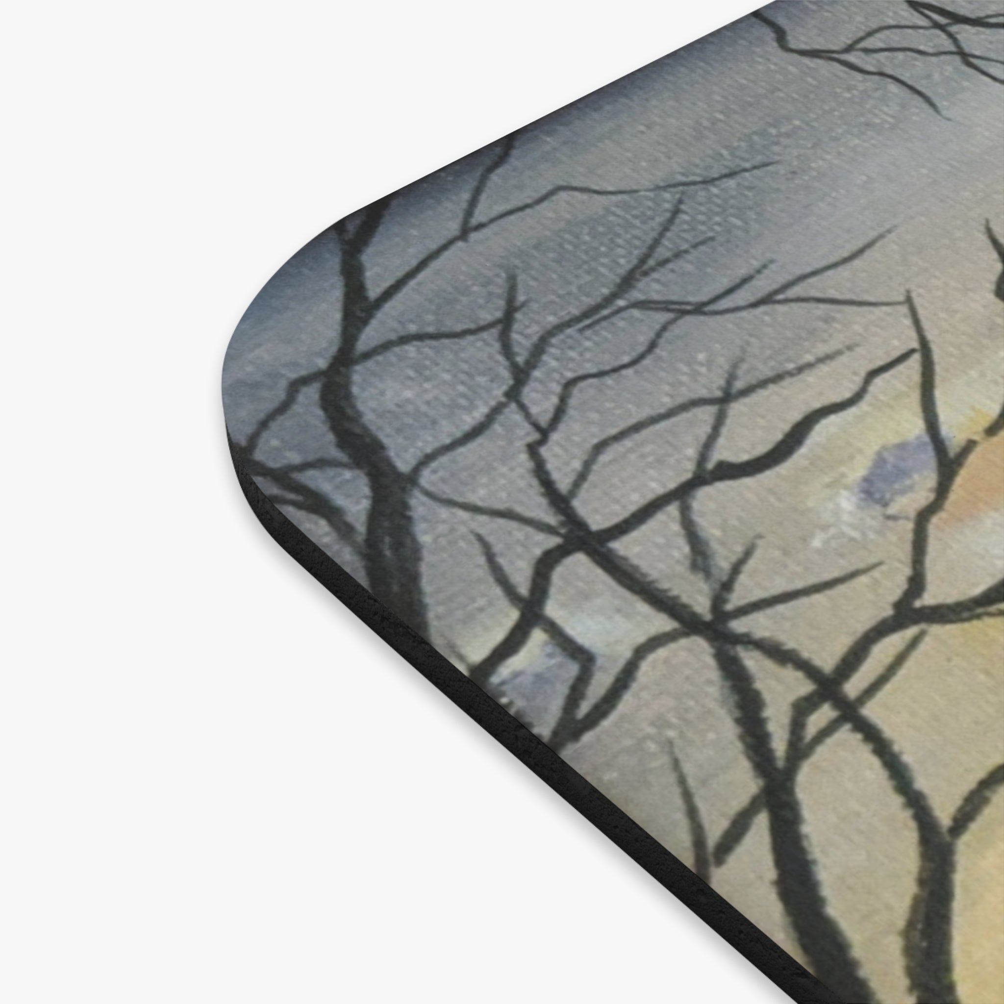 EVENING IN THE SHANDOAH VALLEY - Winter Sunset Landscape Mouse Pad — Snowy Forest Desk Mat