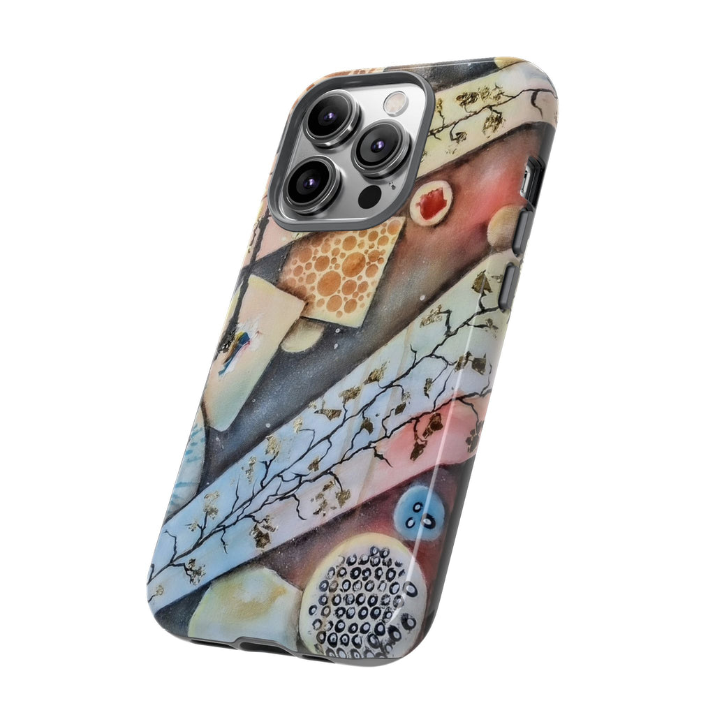 GOLDEN CARTOGRAPHY OF THE UNSEEN - Artistic Botanical Phone Case – Watercolor Nature Pattern Tough Case