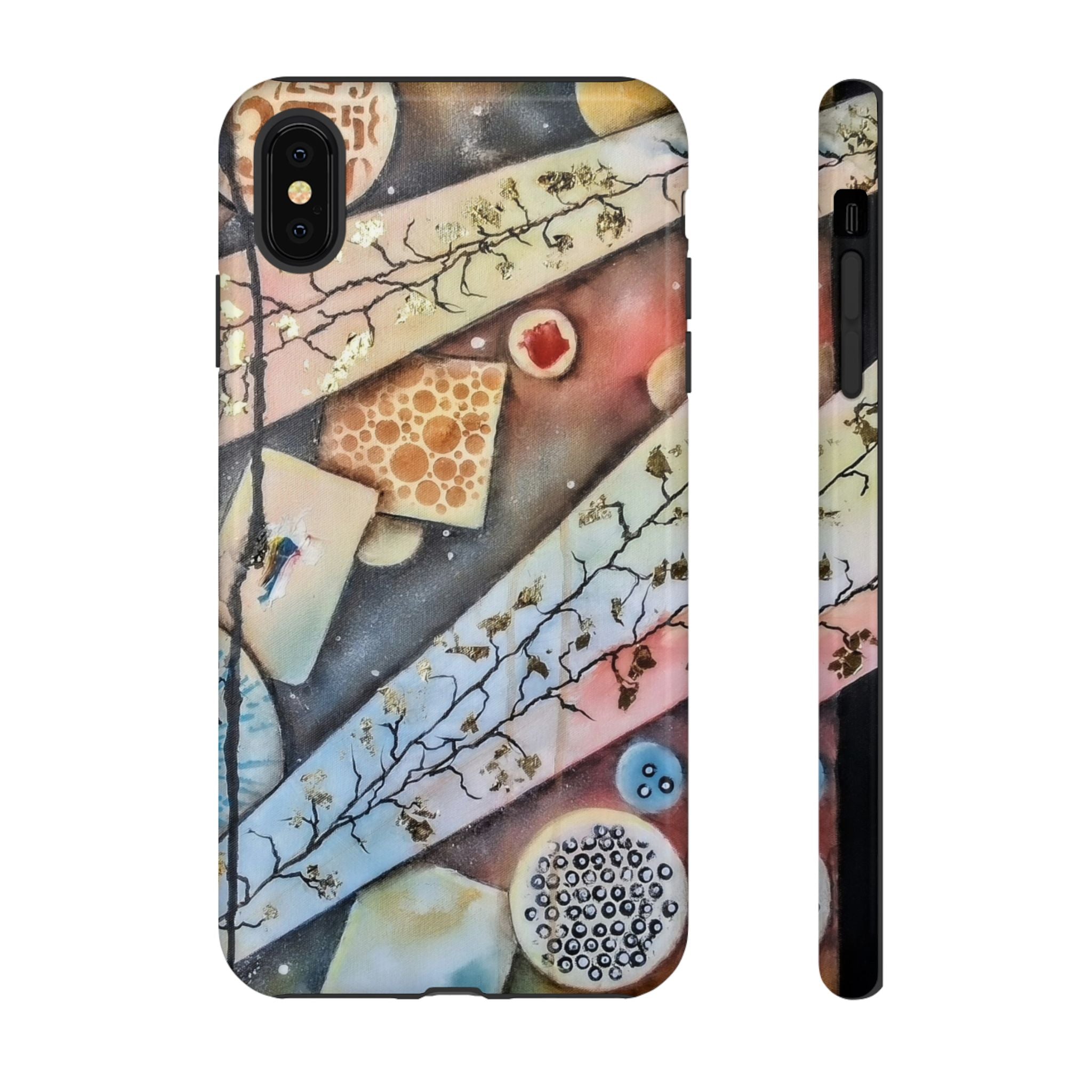 GOLDEN CARTOGRAPHY OF THE UNSEEN - Artistic Botanical Phone Case – Watercolor Nature Pattern Tough Case