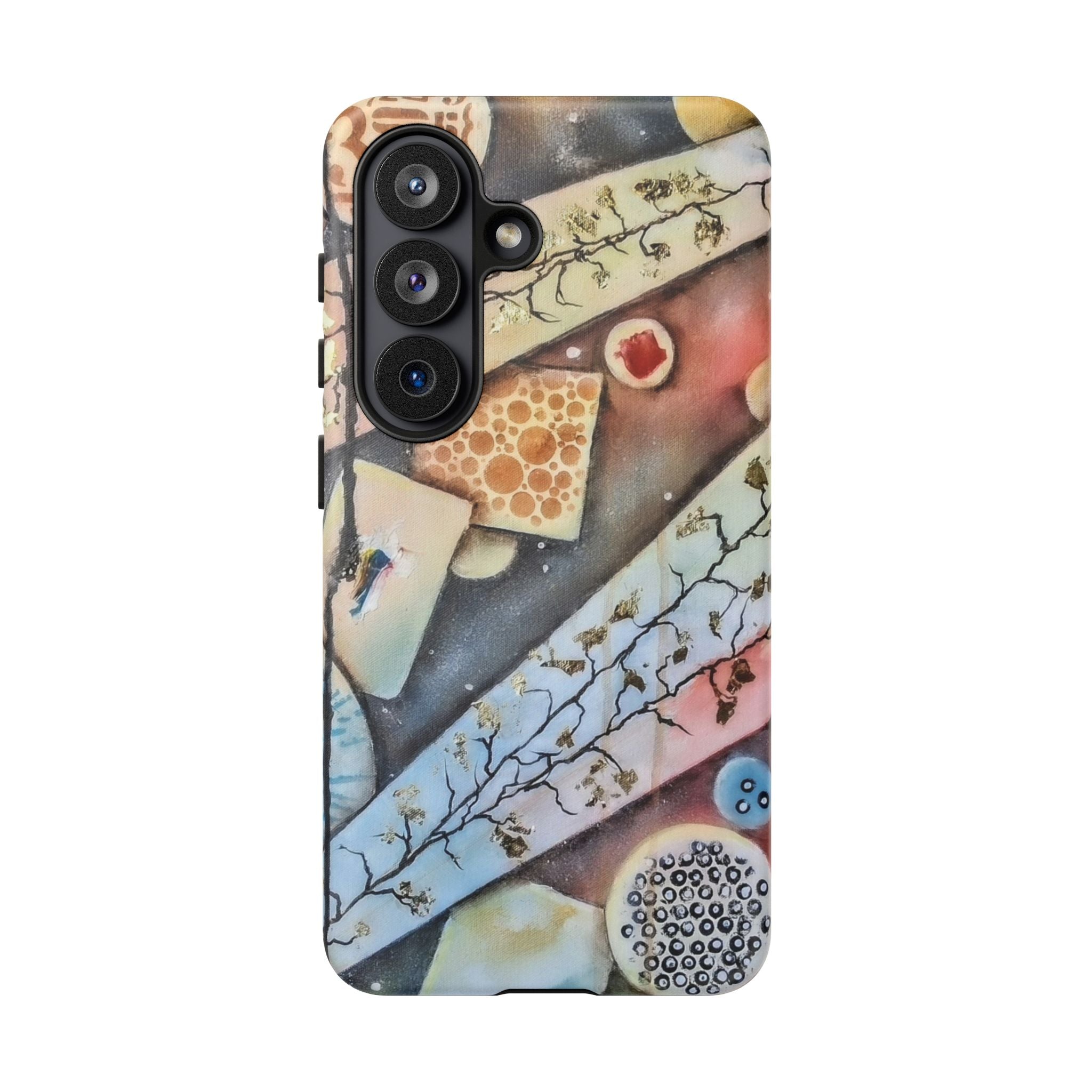 GOLDEN CARTOGRAPHY OF THE UNSEEN - Artistic Botanical Phone Case – Watercolor Nature Pattern Tough Case