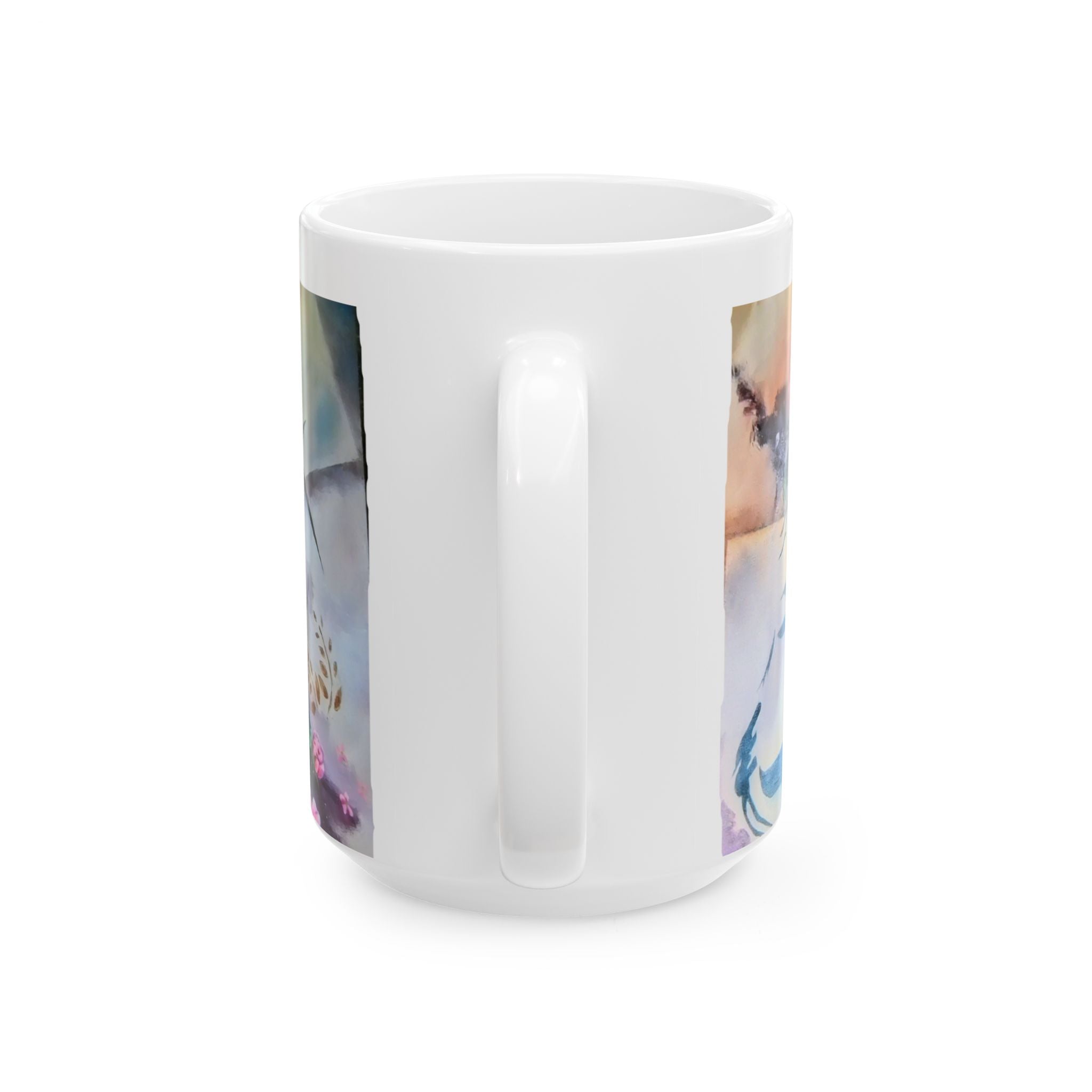 Floral Watercolor Ceramic Mug — Pastel Bloom Tea & Coffee Cup (11oz, 15oz)