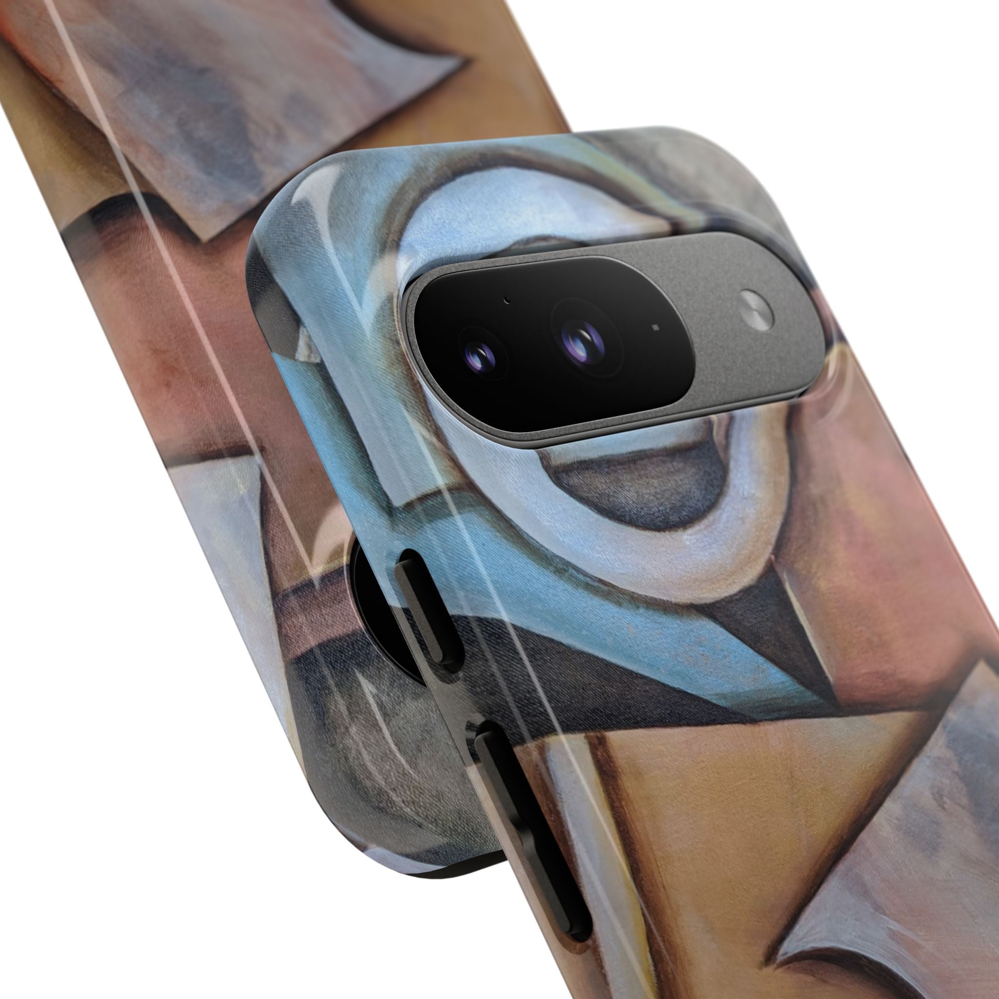 Abstract Geometric Tough Phone Case – Modern Cubist Art Protection