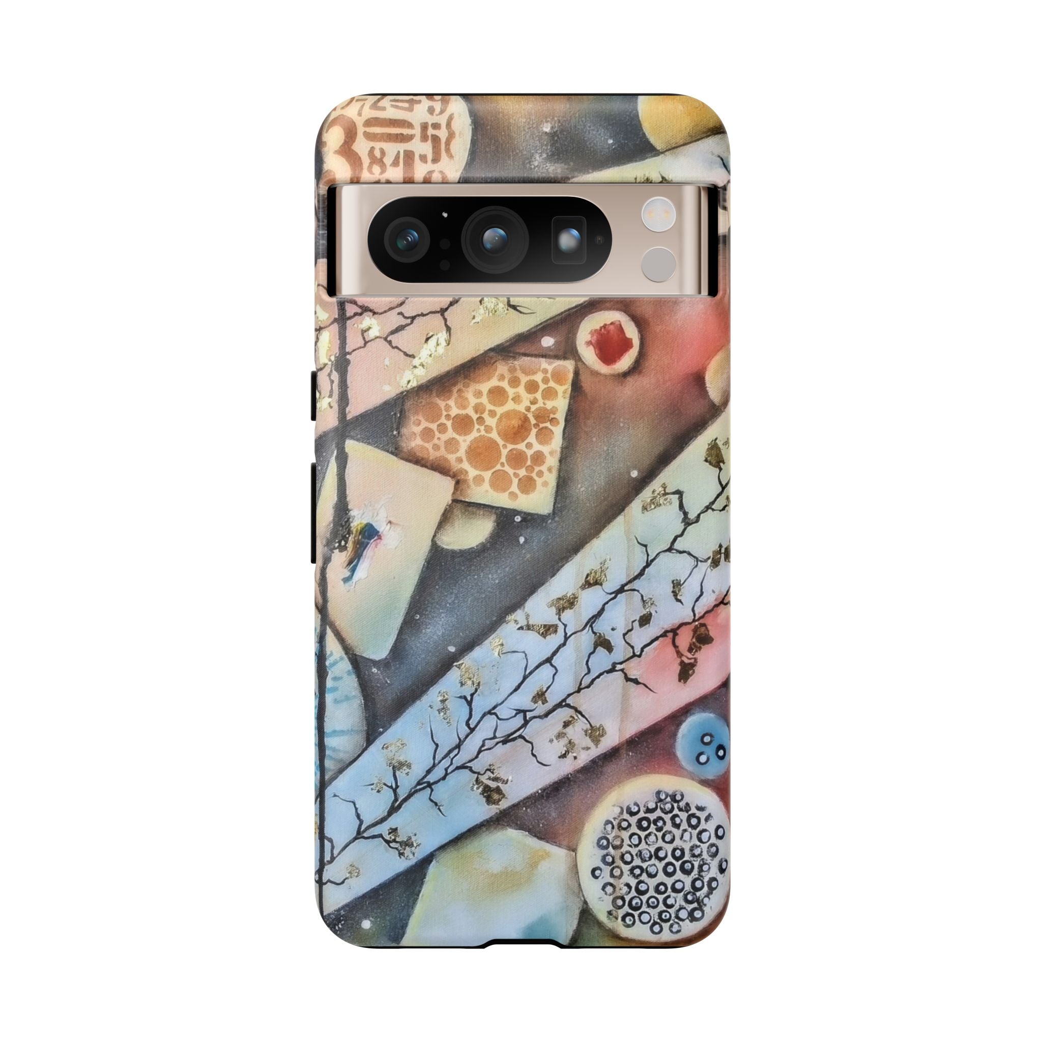 GOLDEN CARTOGRAPHY OF THE UNSEEN - Artistic Botanical Phone Case – Watercolor Nature Pattern Tough Case