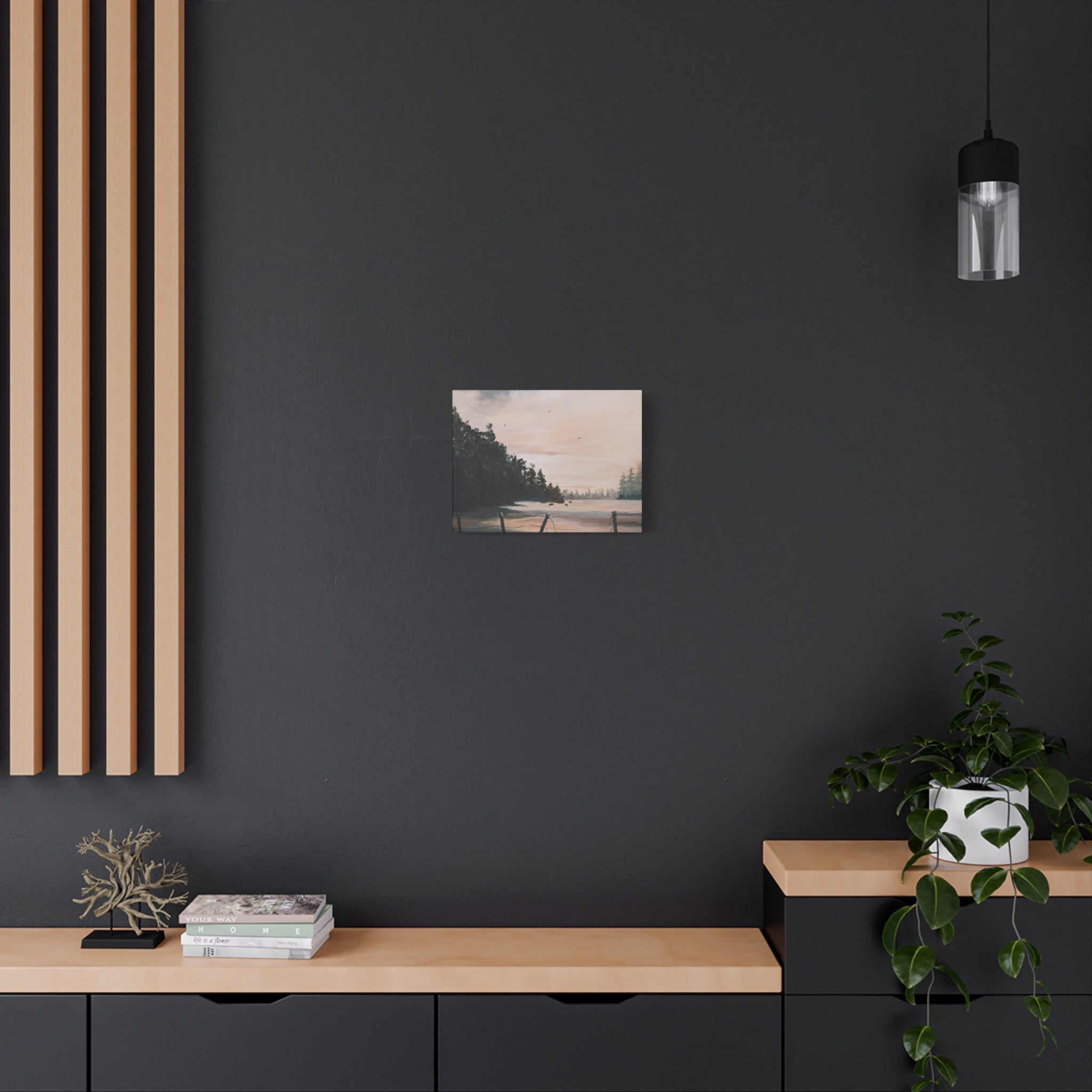 EARLY MORNING IN MONTANA -  Landscape Matte Canvas Print — Serene Forest Wall Art
