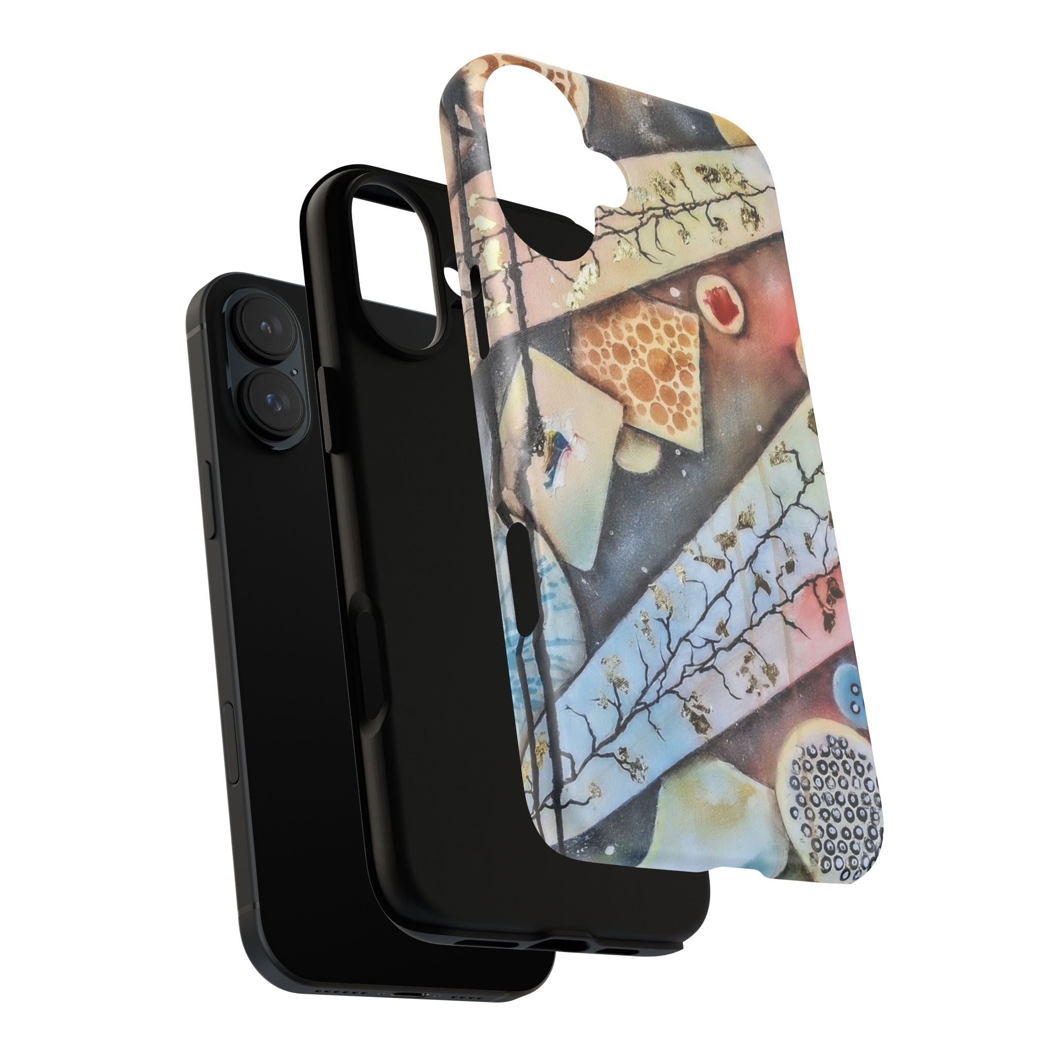 GOLDEN CARTOGRAPHY OF THE UNSEEN - Artistic Botanical Phone Case – Watercolor Nature Pattern Tough Case