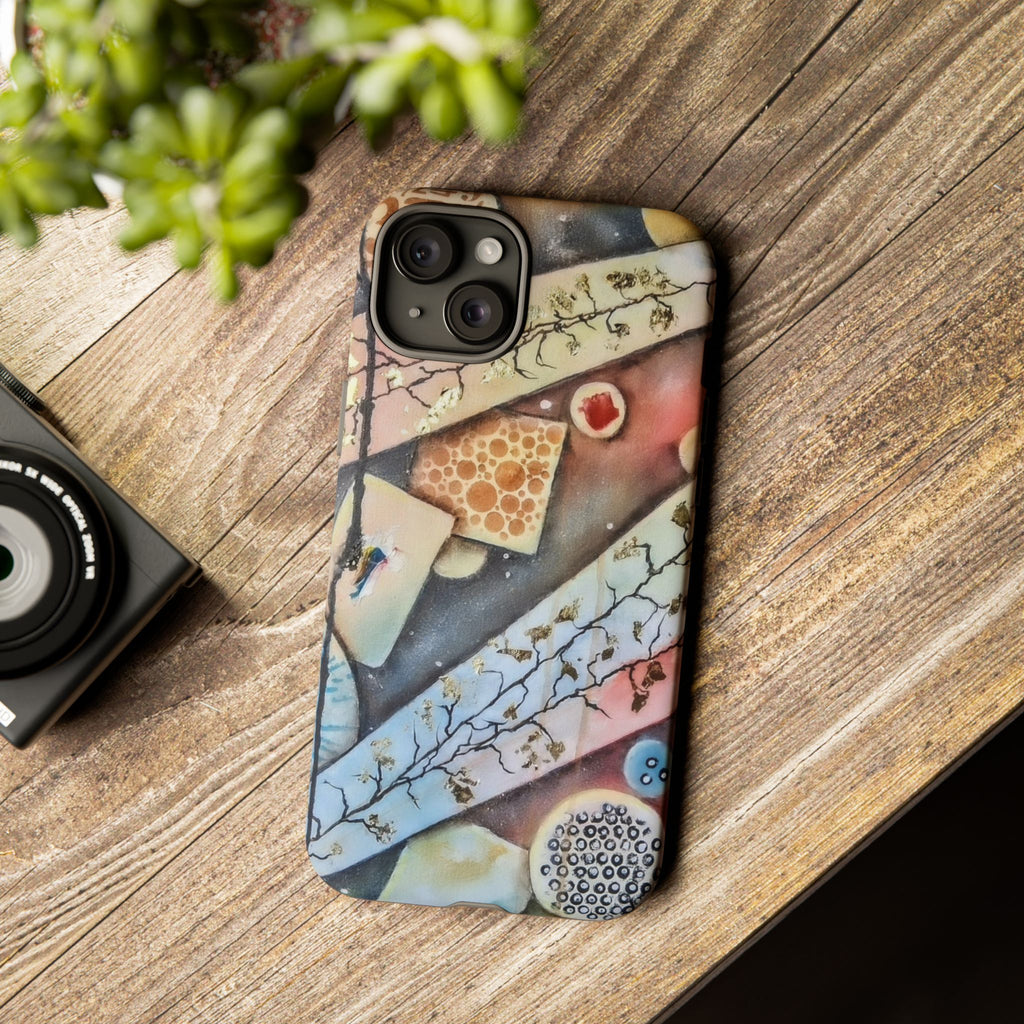 GOLDEN CARTOGRAPHY OF THE UNSEEN - Artistic Botanical Phone Case – Watercolor Nature Pattern Tough Case