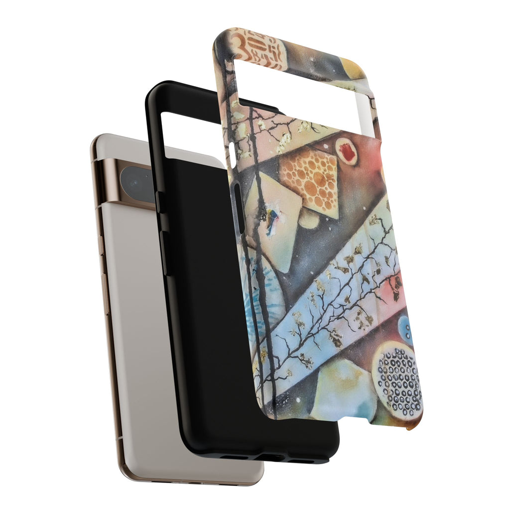 GOLDEN CARTOGRAPHY OF THE UNSEEN - Artistic Botanical Phone Case – Watercolor Nature Pattern Tough Case