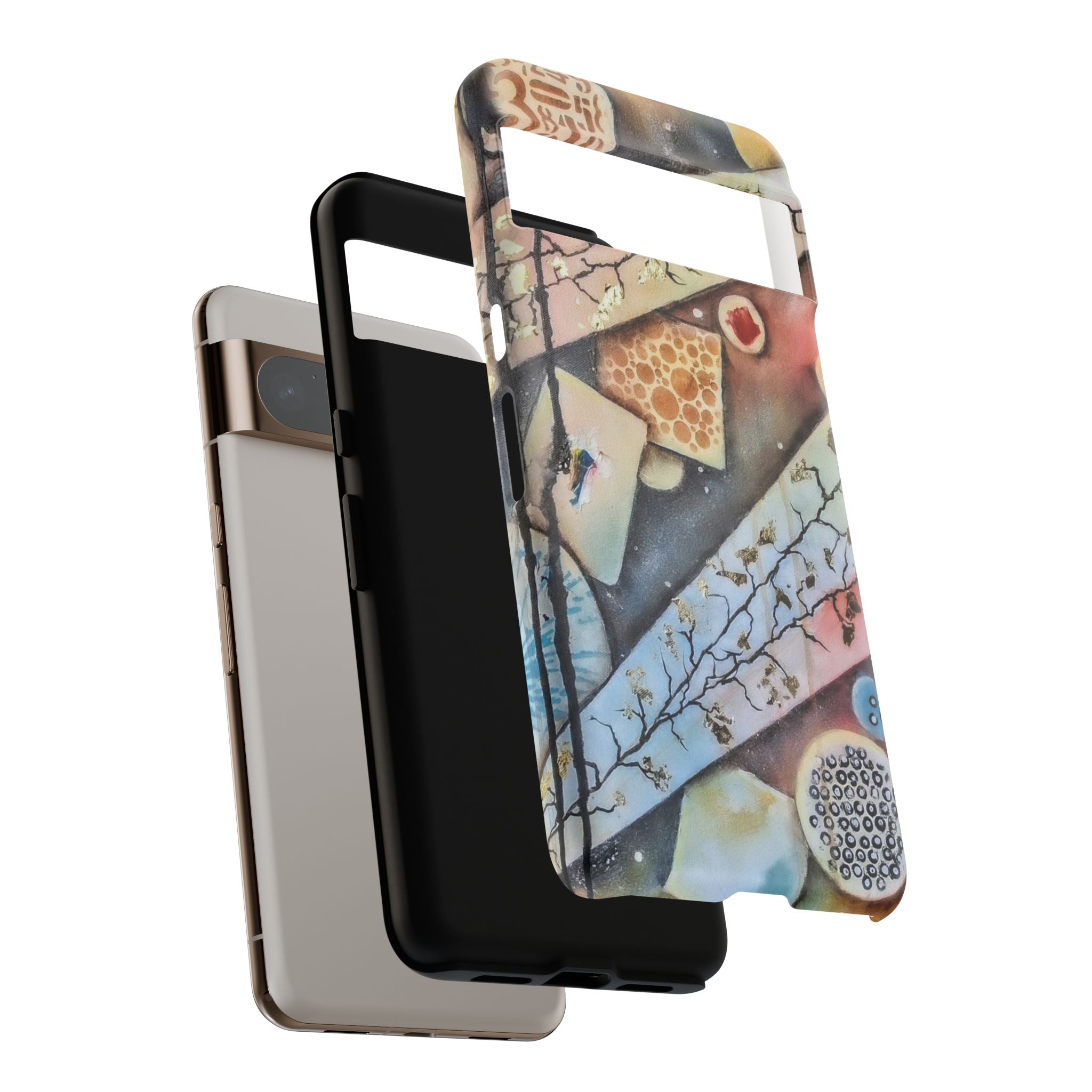 GOLDEN CARTOGRAPHY OF THE UNSEEN - Artistic Botanical Phone Case – Watercolor Nature Pattern Tough Case