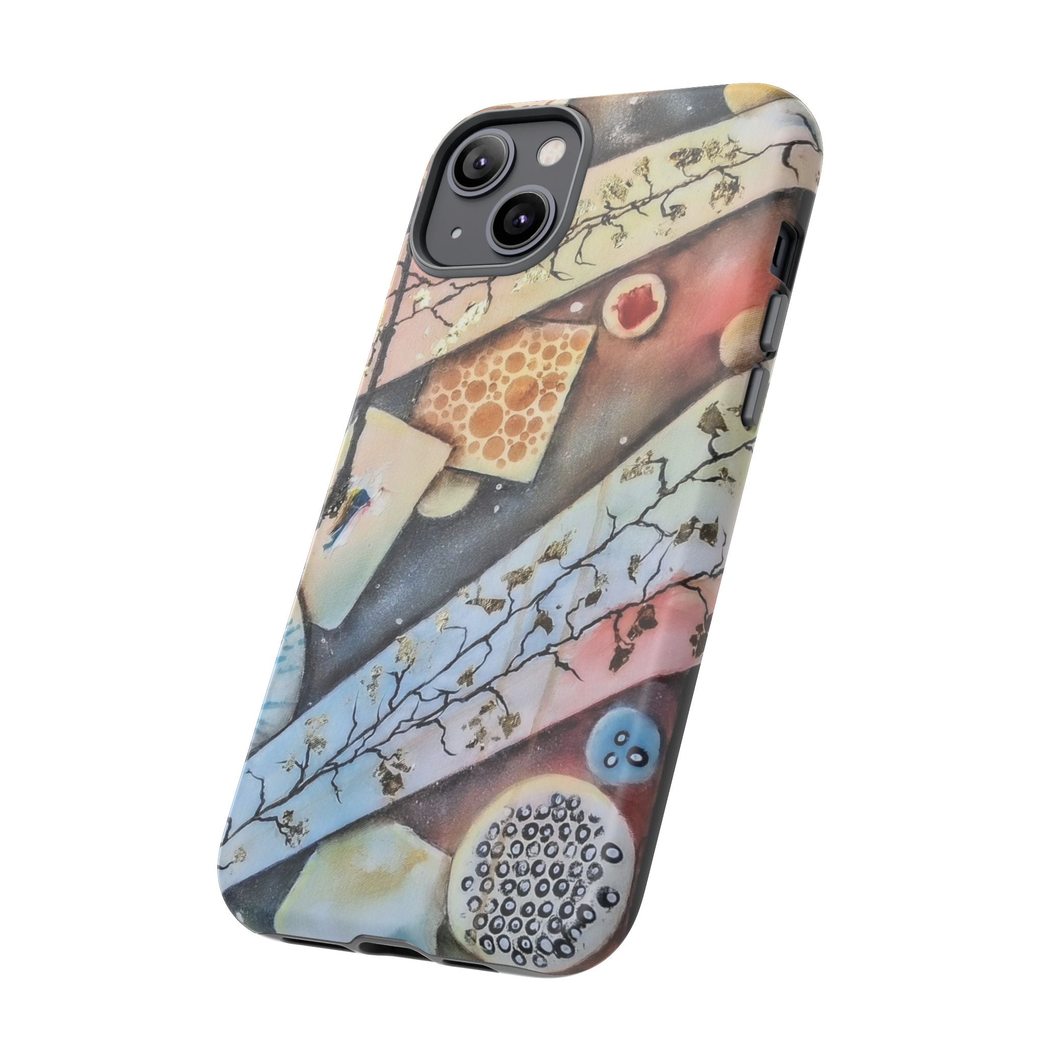 GOLDEN CARTOGRAPHY OF THE UNSEEN - Artistic Botanical Phone Case – Watercolor Nature Pattern Tough Case
