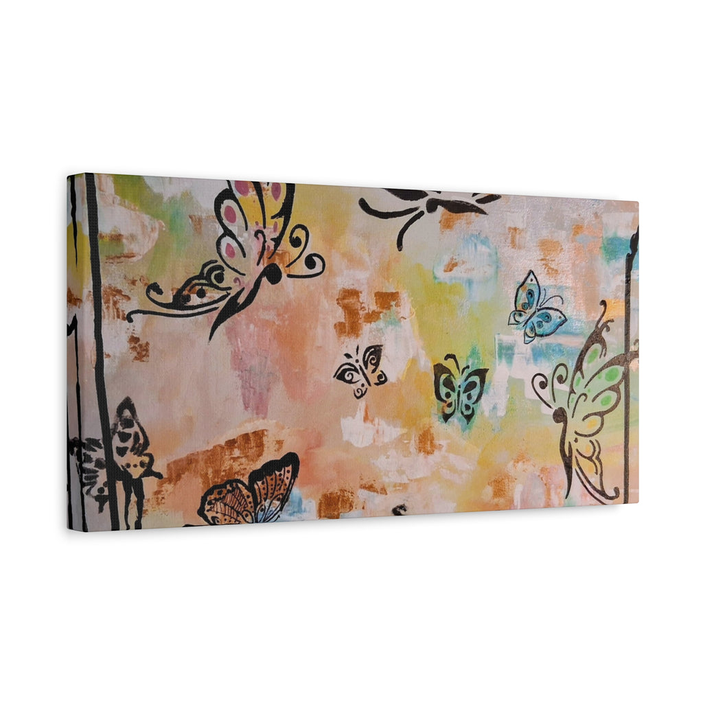 GUARDIANS OF THE FLOWERS - Butterfly Abstract Matte Canvas Wall Art – Stretched 1.25"Deep