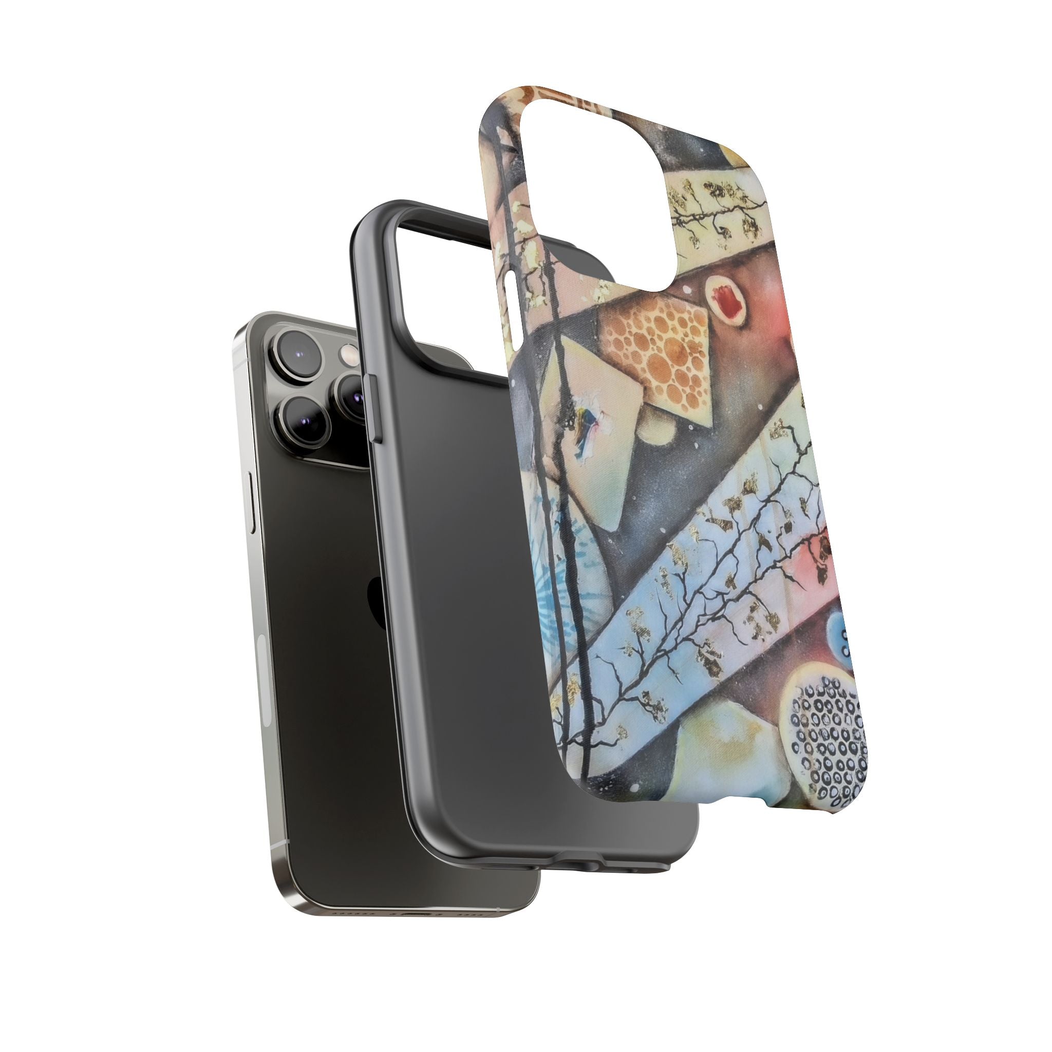 GOLDEN CARTOGRAPHY OF THE UNSEEN - Artistic Botanical Phone Case – Watercolor Nature Pattern Tough Case