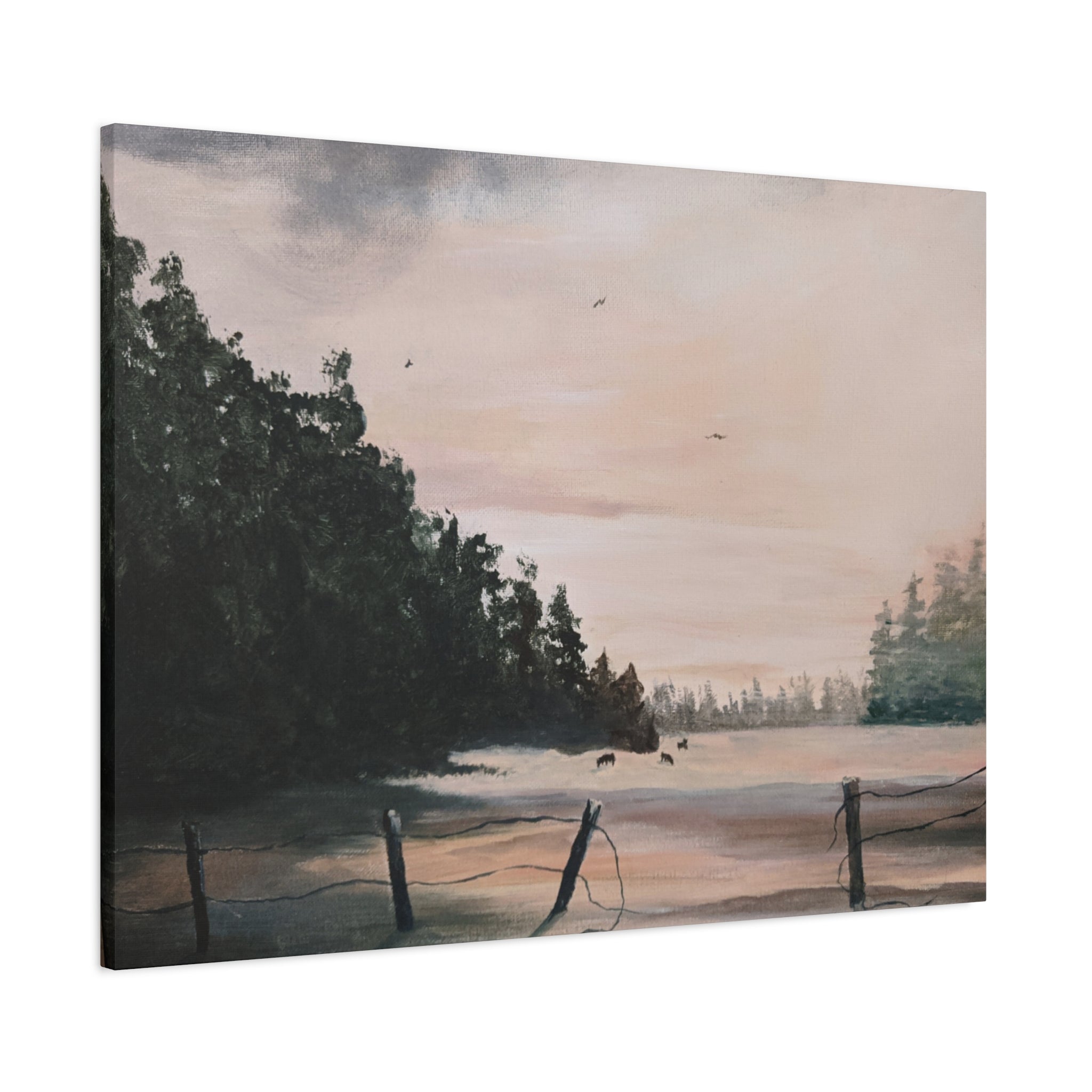 EARLY MORNING IN MONTANA -  Landscape Matte Canvas Print — Serene Forest Wall Art