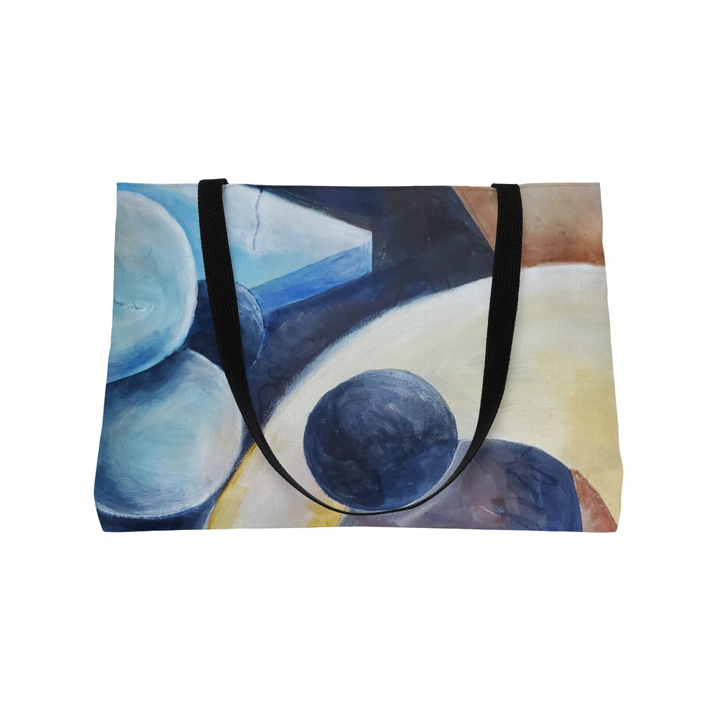 DANCE OF THE PLANETS - Abstract Nautical Weekender Tote Bag – Ocean Bubbles Beach Travel Bag