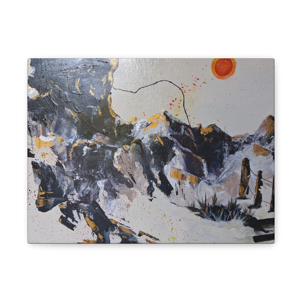 WHAT'S OVER THE RIDGE? - Abstract Desert Canvas Art – Matte Stretched 1.25"
