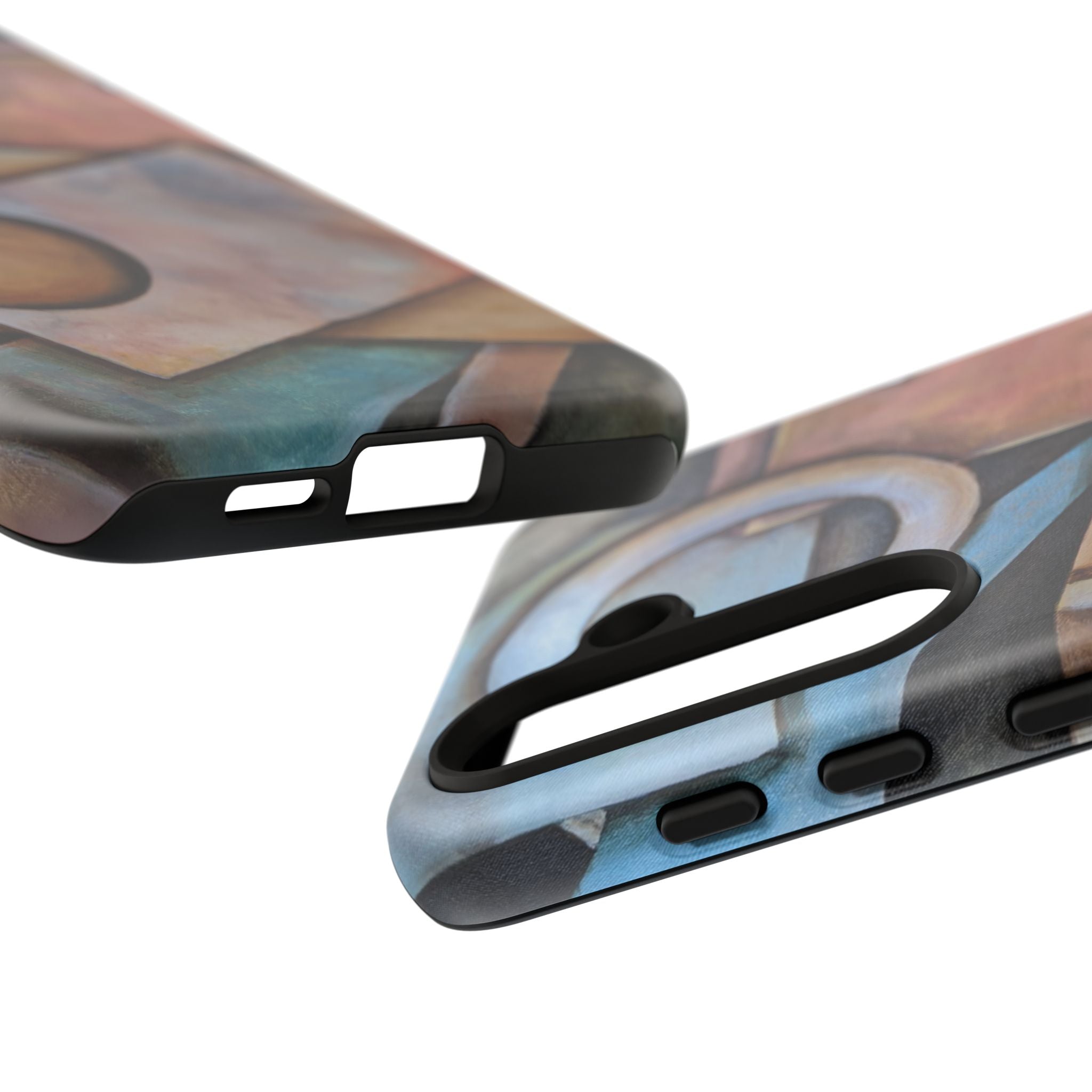 Abstract Geometric Tough Phone Case – Modern Cubist Art Protection