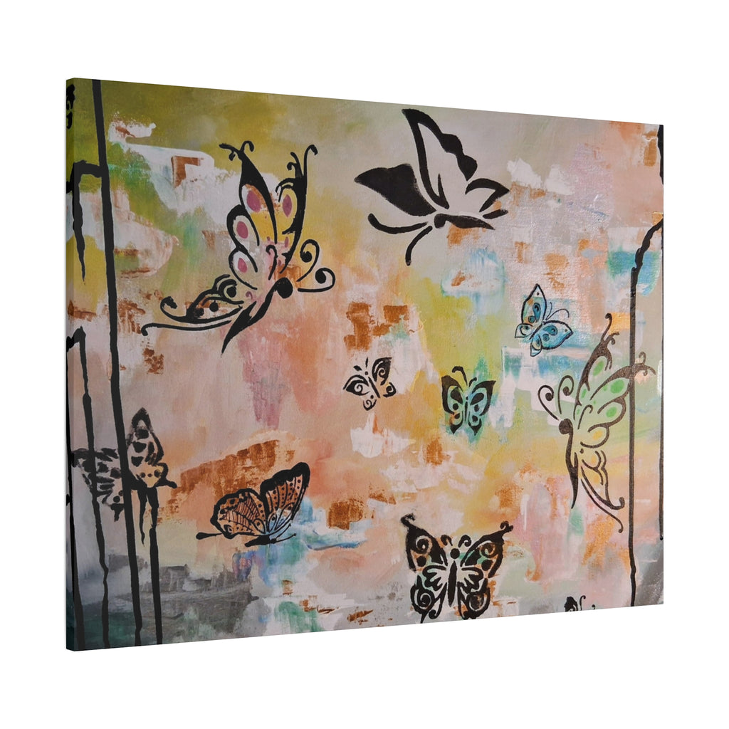 GUARDIANS OF THE FLOWERS - Butterfly Abstract Matte Canvas Wall Art – Stretched 1.25"Deep