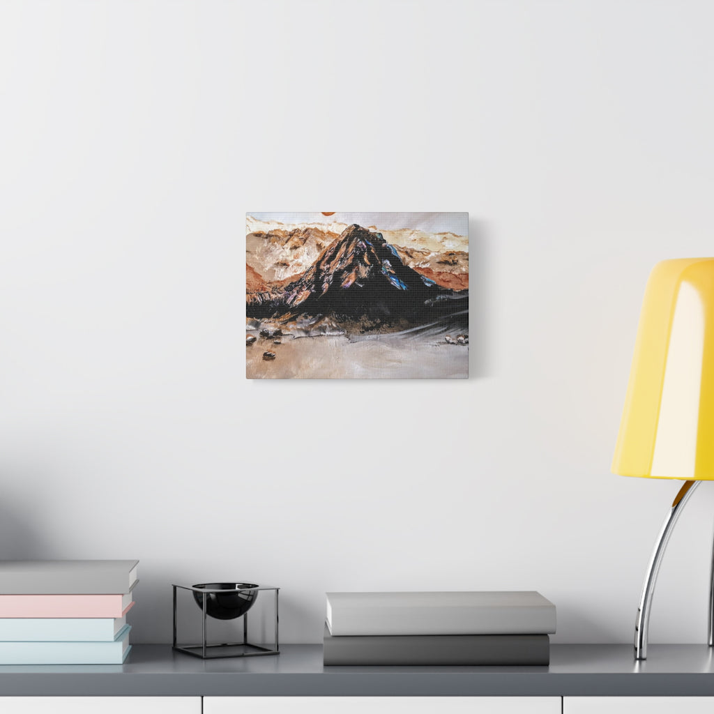 MOON OVER THE MOUNTAINS - Abstract Mountain Landscape Canvas Print — Matte Stretched Wall Art