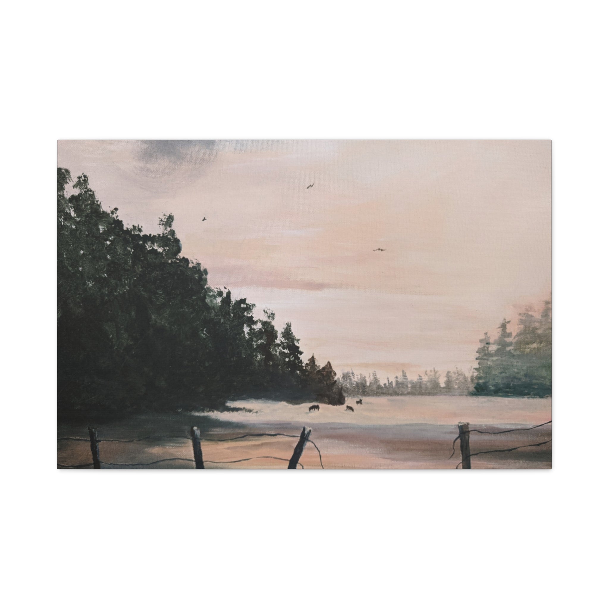 EARLY MORNING IN MONTANA -  Landscape Matte Canvas Print — Serene Forest Wall Art