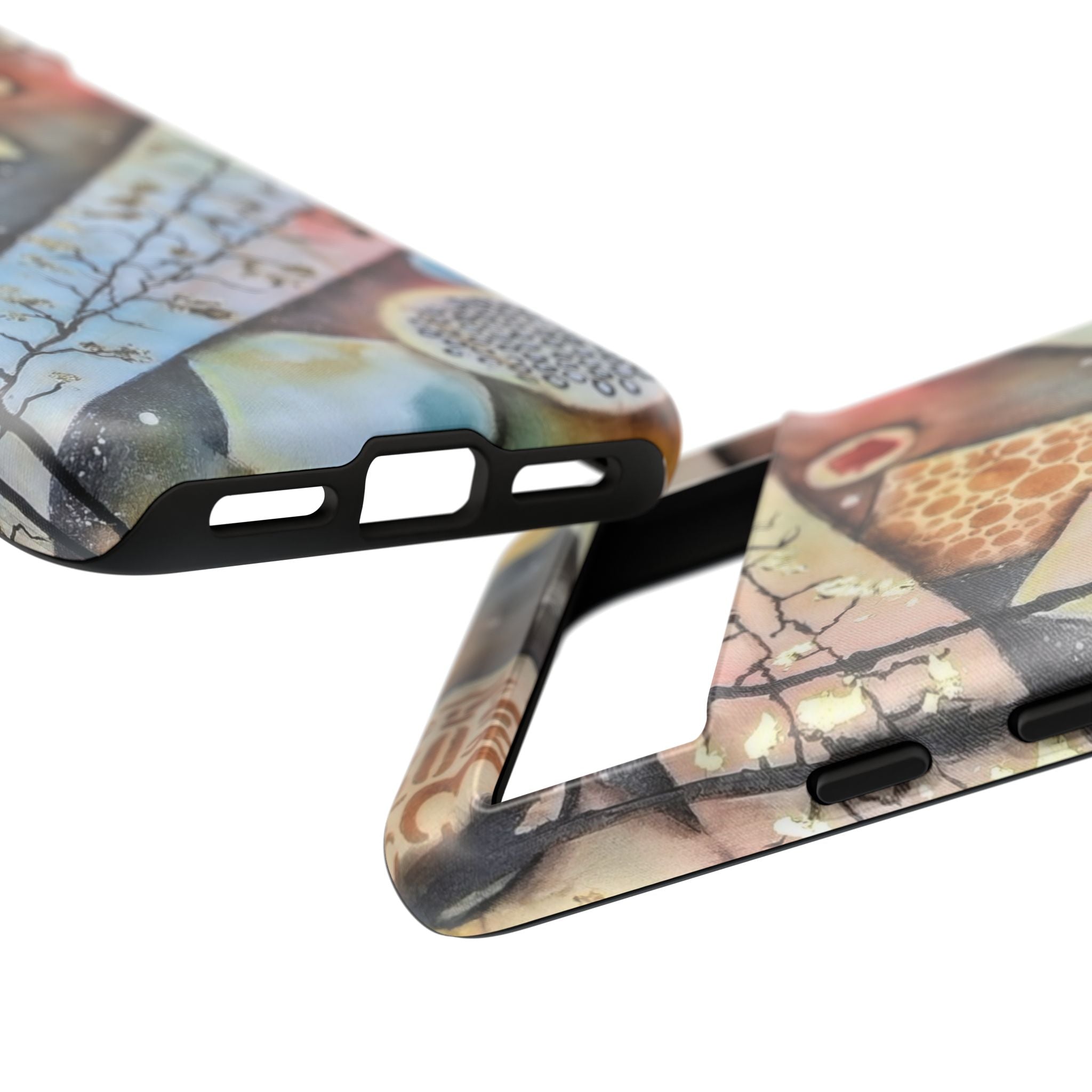 GOLDEN CARTOGRAPHY OF THE UNSEEN - Artistic Botanical Phone Case – Watercolor Nature Pattern Tough Case