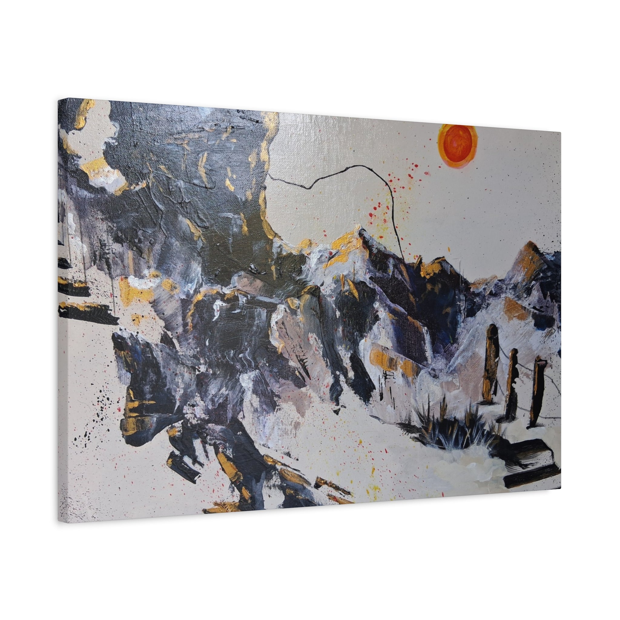 WHAT'S OVER THE RIDGE? - Abstract Desert Canvas Art – Matte Stretched 1.25"