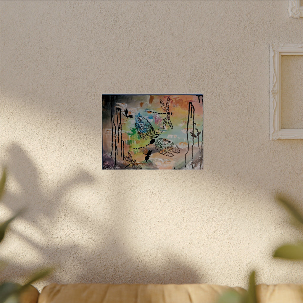 GUARDIANS OF THE LAND - Dragonfly Art Poster — Textured Matte Wall Print