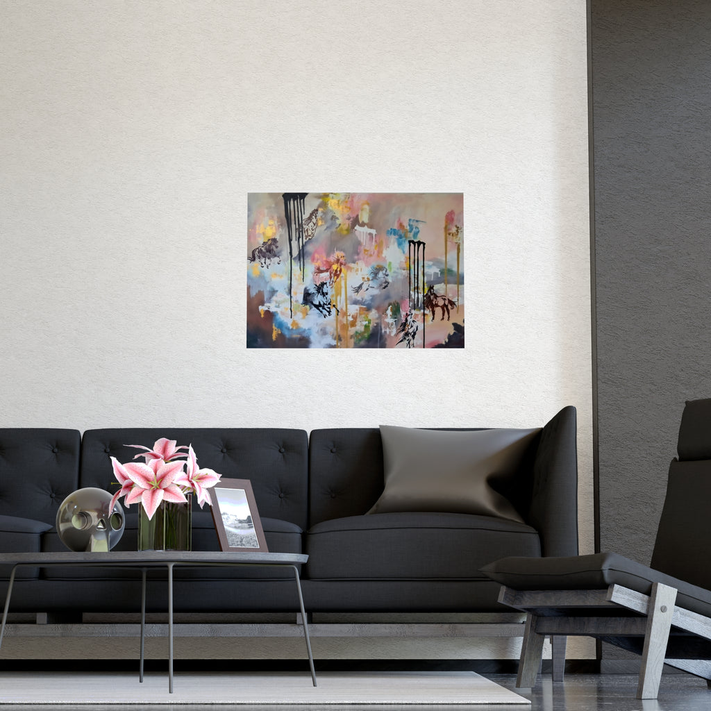 GUARDIAN OF THE QUIET PLAINS -Abstract Horse Art Poster — Matte Horizontal/Vertical Wall Print