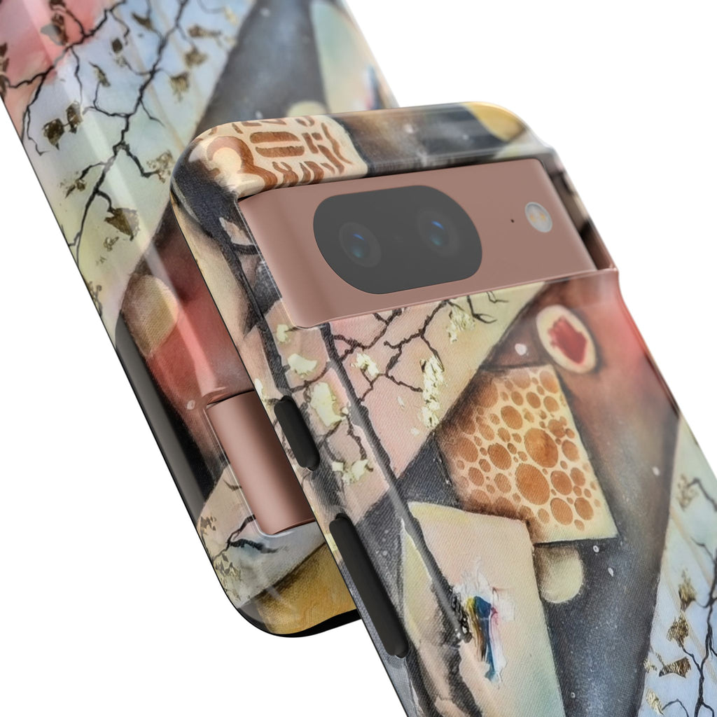GOLDEN CARTOGRAPHY OF THE UNSEEN - Artistic Botanical Phone Case – Watercolor Nature Pattern Tough Case
