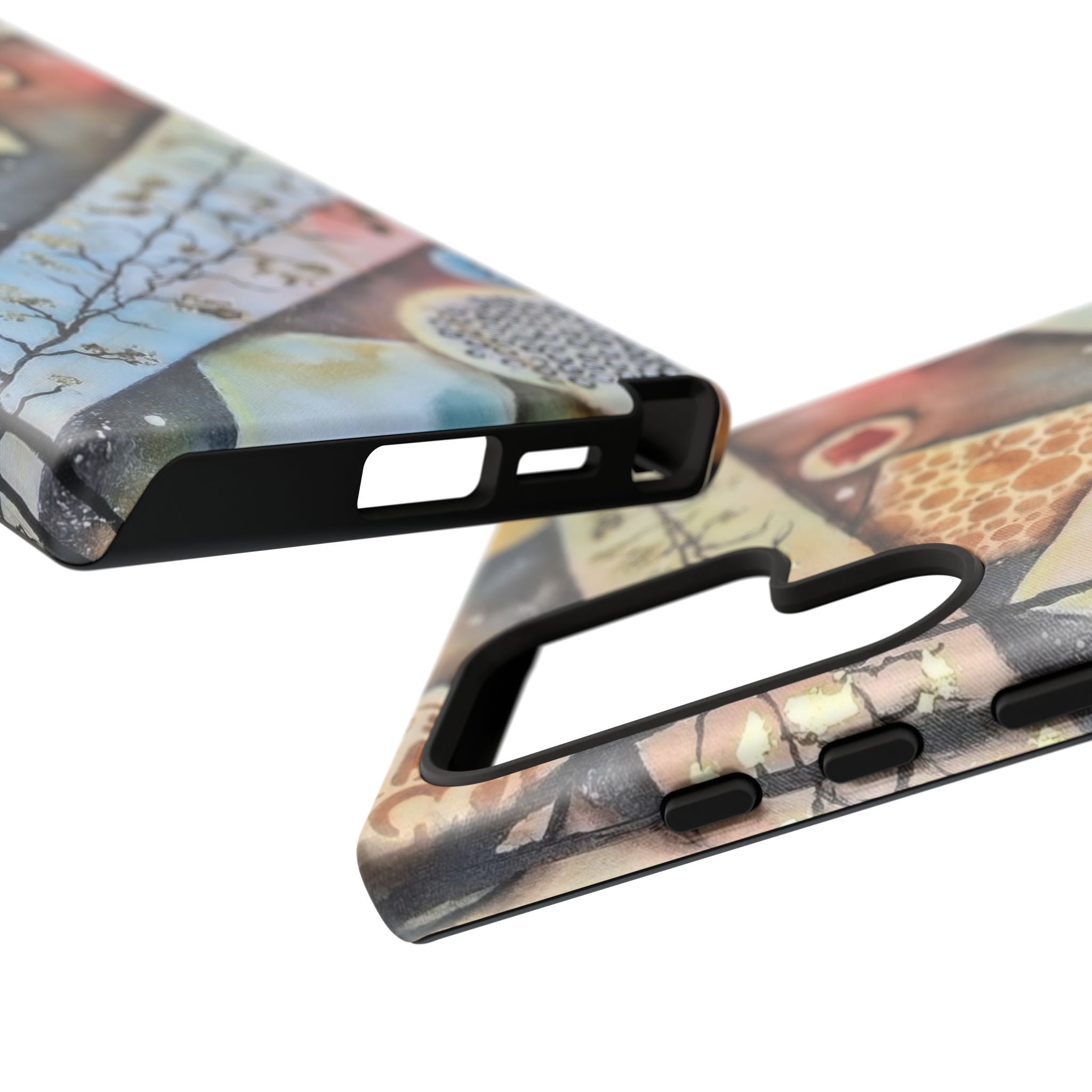 GOLDEN CARTOGRAPHY OF THE UNSEEN - Artistic Botanical Phone Case – Watercolor Nature Pattern Tough Case