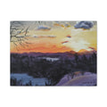 EVENING IN THE SHANDOAH VALLY - Sunset Winter Landscape Canvas Print — Matte Stretched Wall Art
