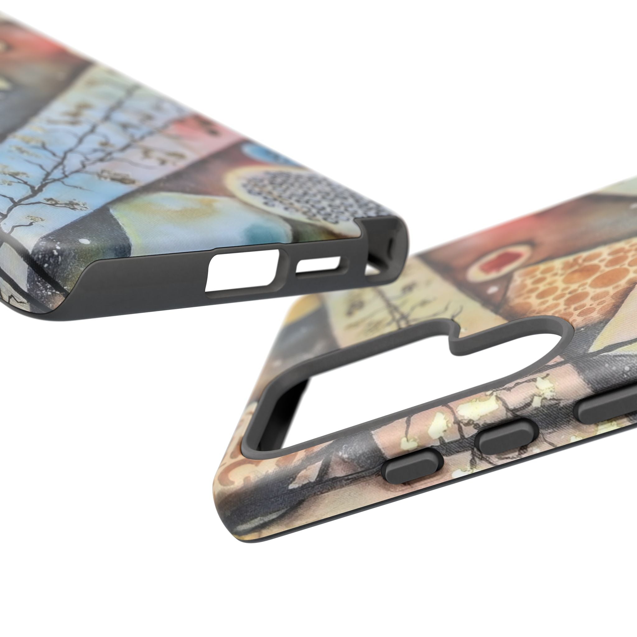 GOLDEN CARTOGRAPHY OF THE UNSEEN - Artistic Botanical Phone Case – Watercolor Nature Pattern Tough Case