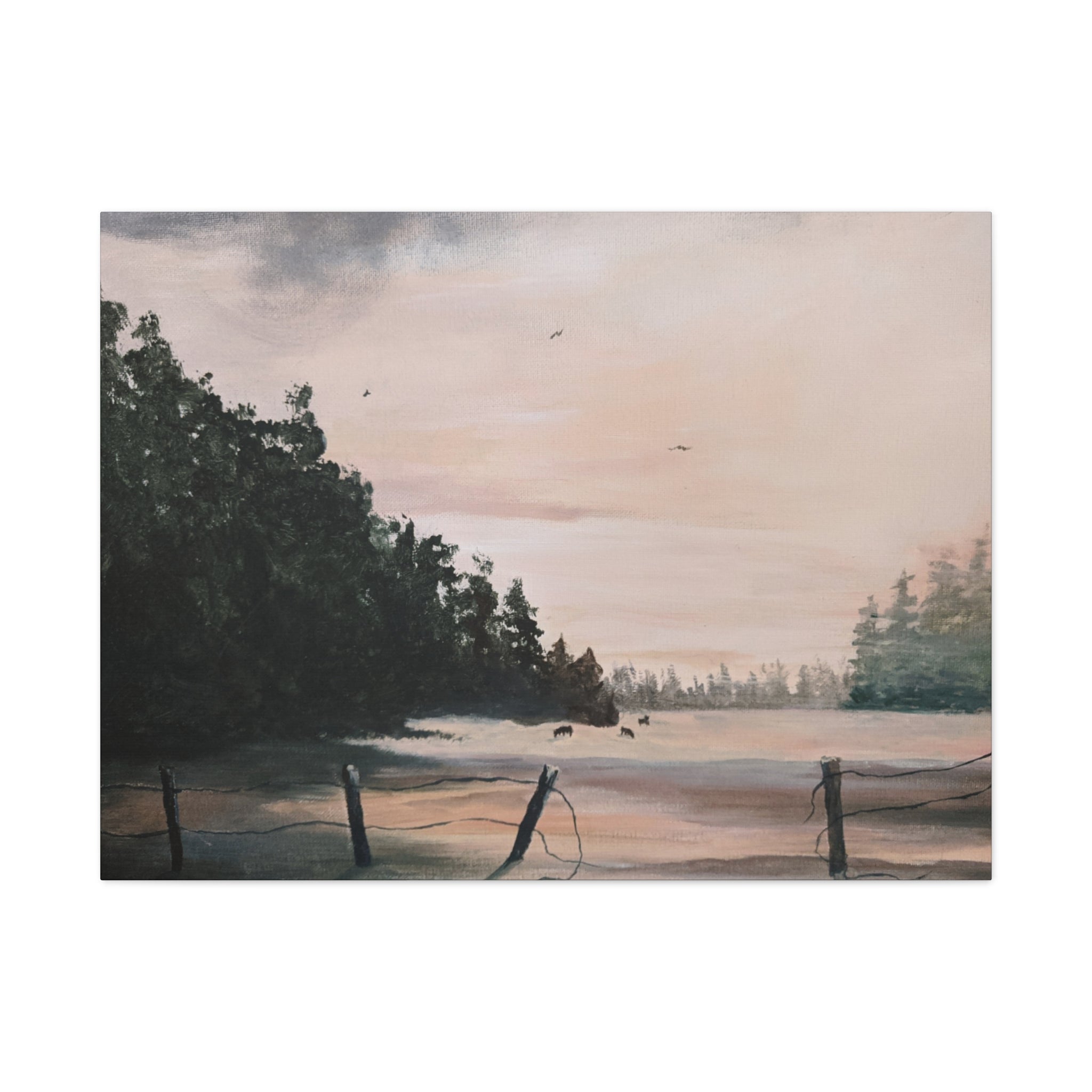 EARLY MORNING IN MONTANA -  Landscape Matte Canvas Print — Serene Forest Wall Art