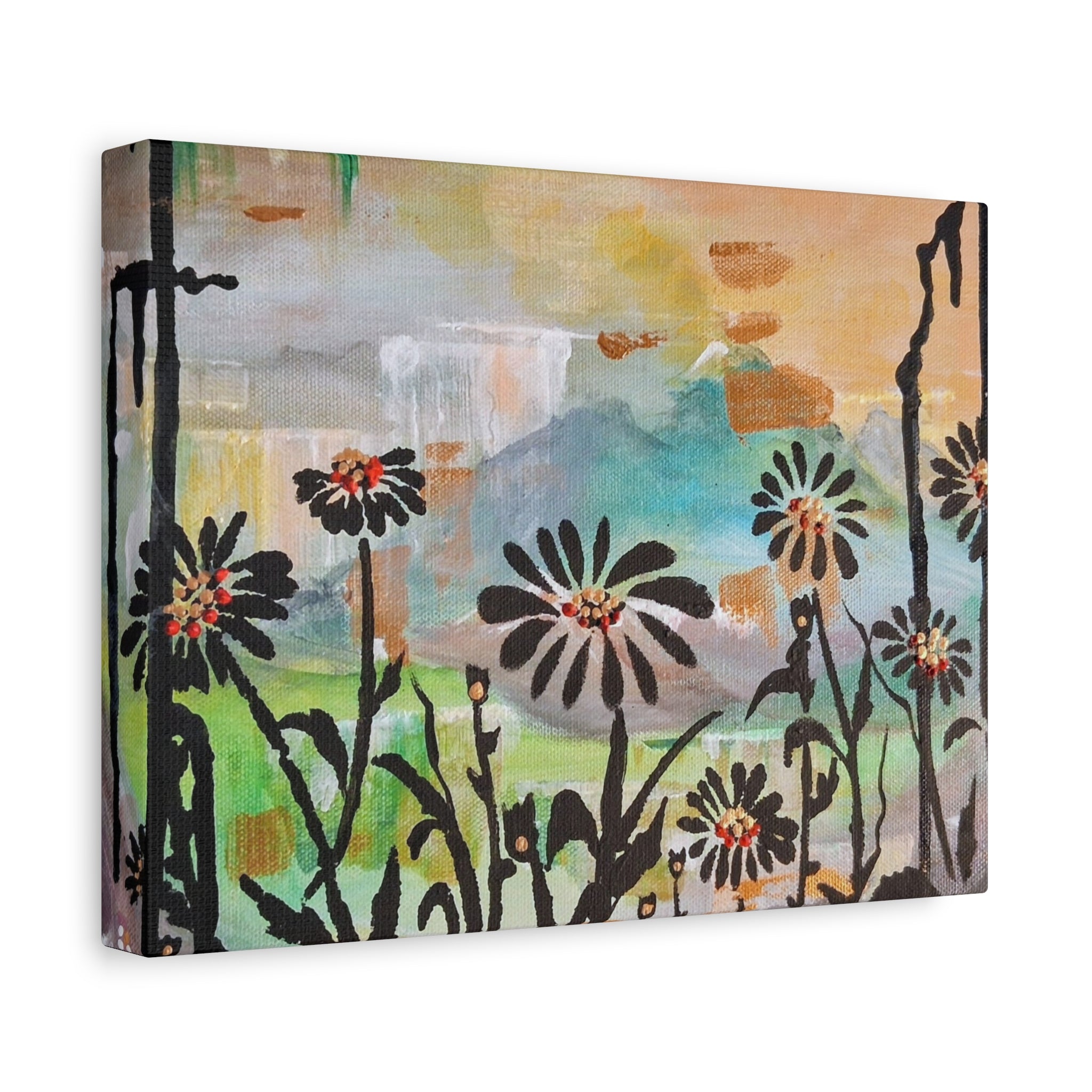 GUARDIANS OF THE WIND - Daisy Meadow Abstract Matte Canvas Wall Art
