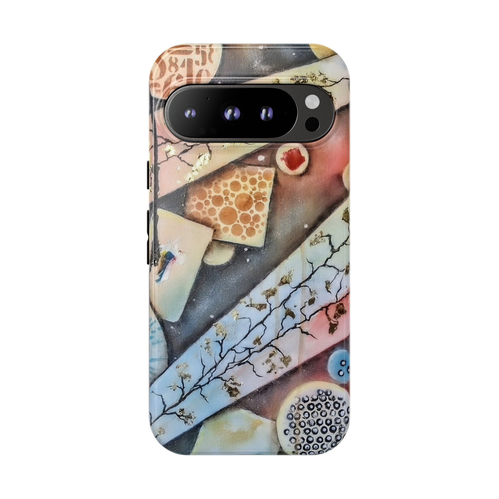 GOLDEN CARTOGRAPHY OF THE UNSEEN - Artistic Botanical Phone Case – Watercolor Nature Pattern Tough Case