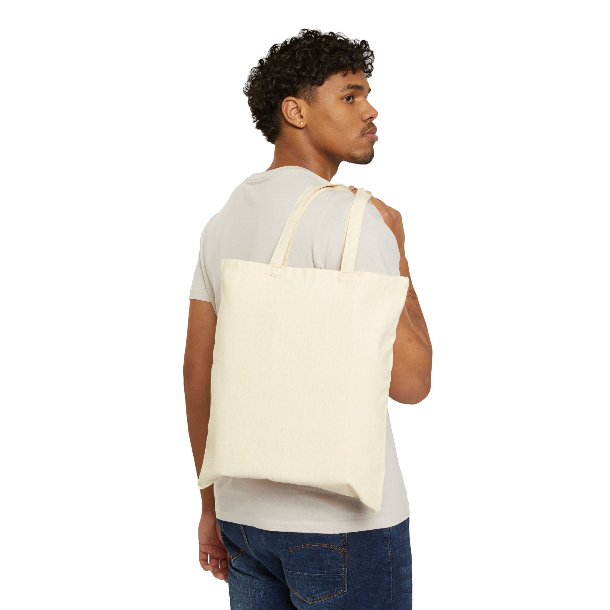 GOLDEN CARTOGRAPHY OF THE BLUE REALM - Abstract Brunch Canvas Tote Bag — Colorful Abstract Print