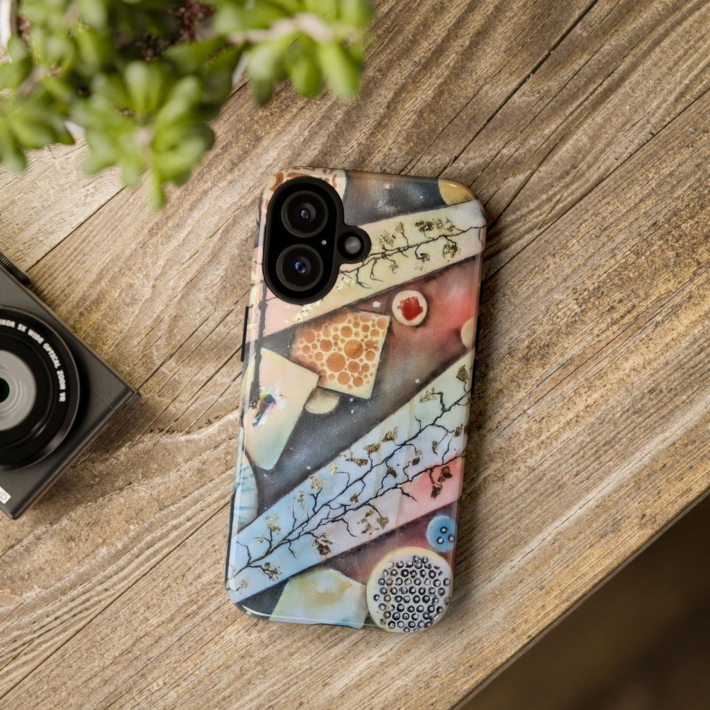 GOLDEN CARTOGRAPHY OF THE UNSEEN - Artistic Botanical Phone Case – Watercolor Nature Pattern Tough Case