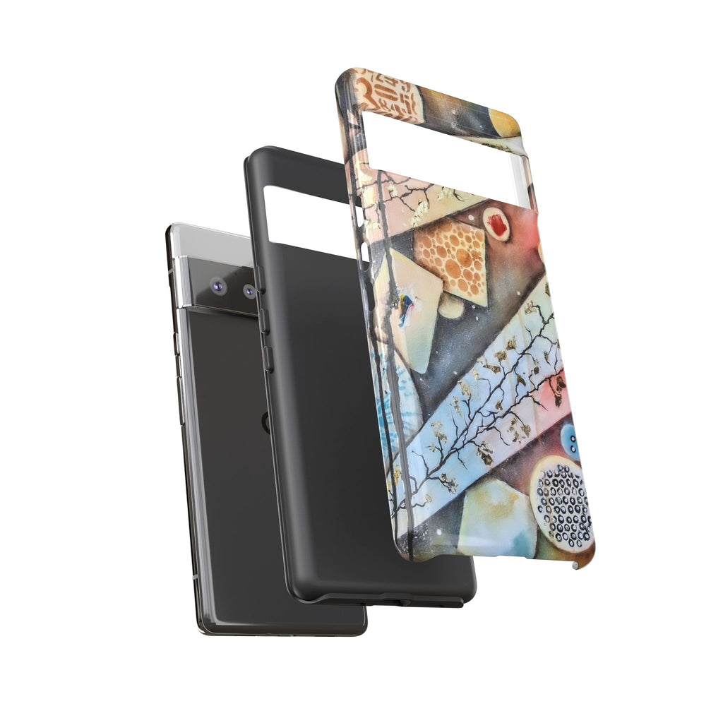 GOLDEN CARTOGRAPHY OF THE UNSEEN - Artistic Botanical Phone Case – Watercolor Nature Pattern Tough Case
