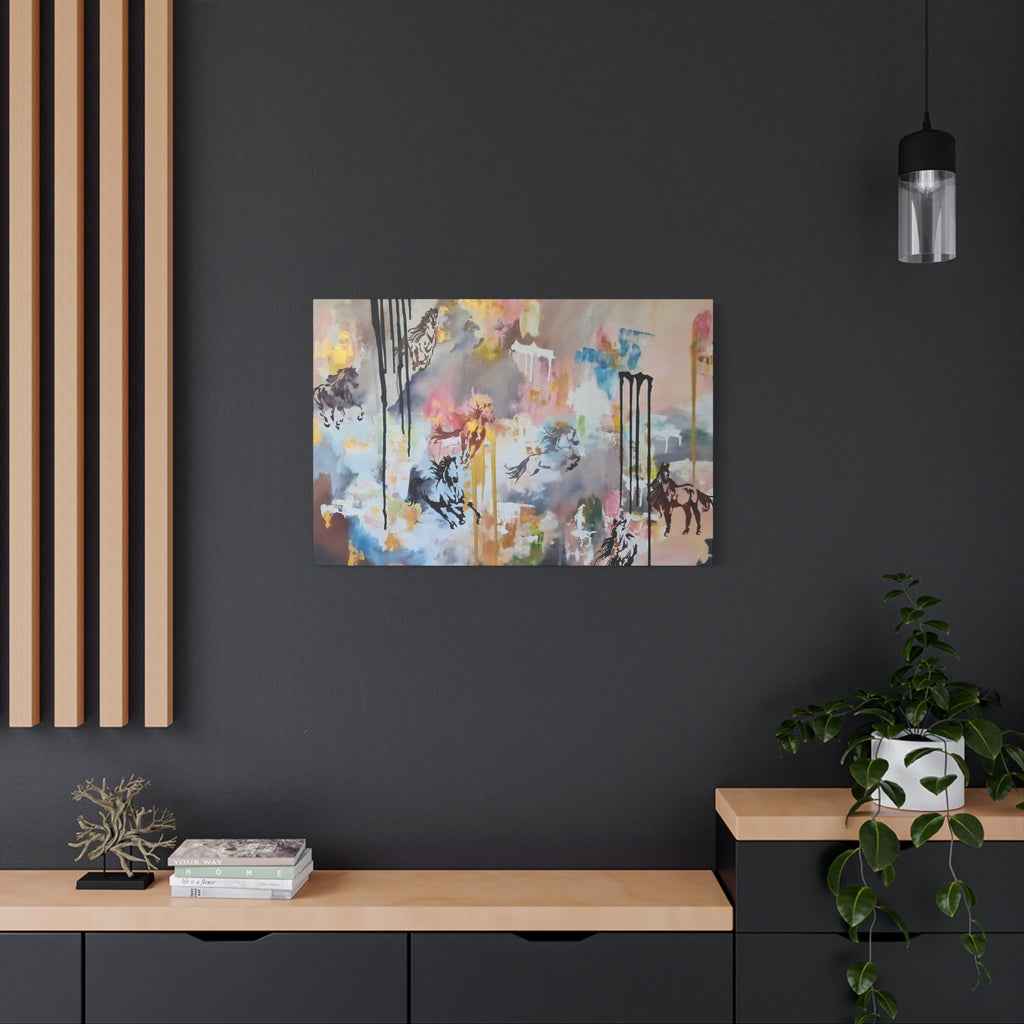 GUARDIANS OF THE QUIET PLAINS - Abstract Gallop Canvas Print — Matte Stretched Wall Art